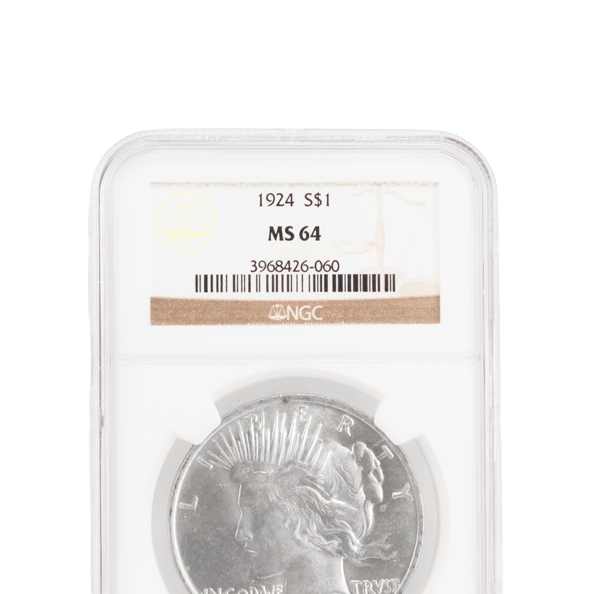 1924 Ngc MS64 Silver $1 Peace Liberty Coin