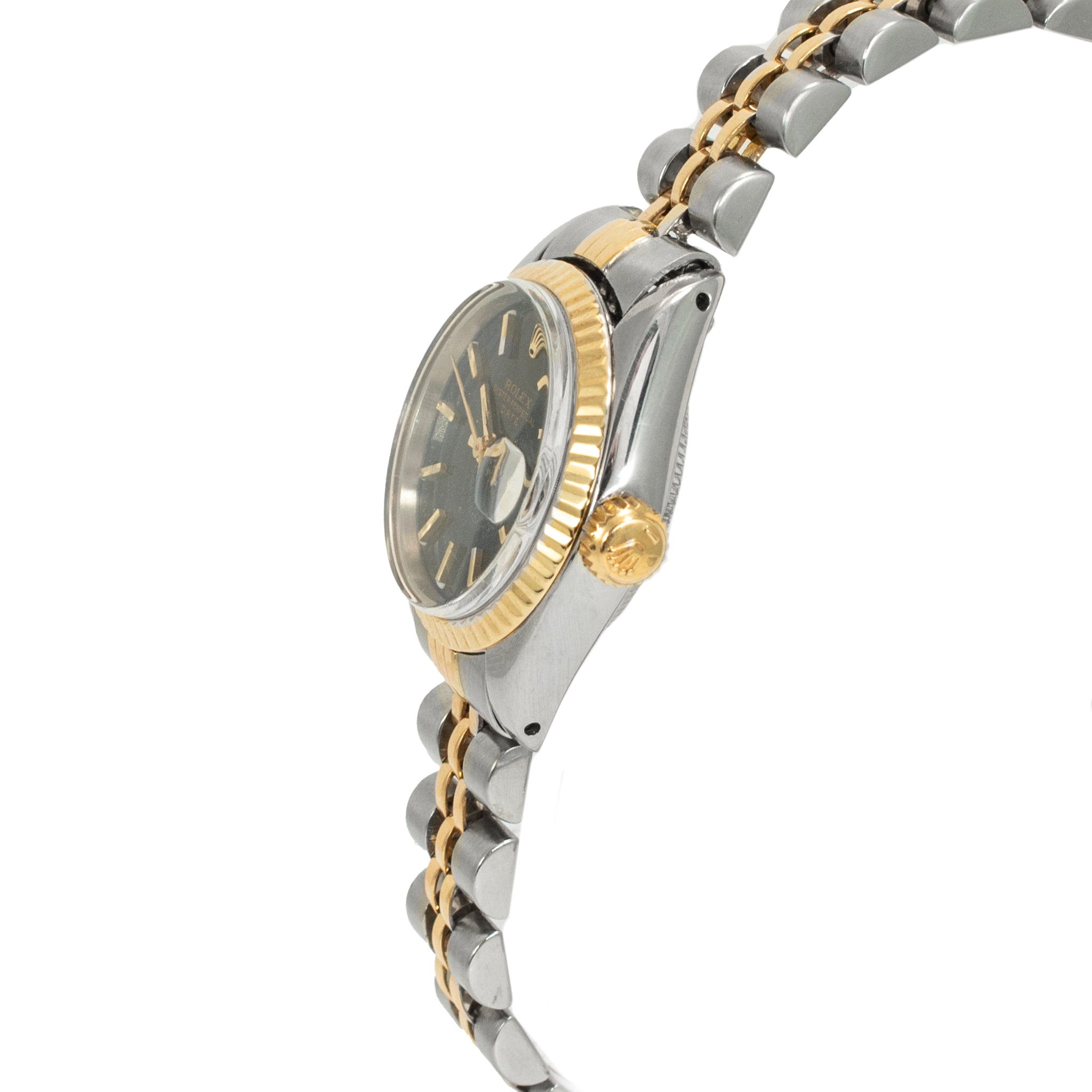 Rolex Oyster Perpetual Lady Date 26MM 6917 Blue Dial Jubilee Gold Steel Watch