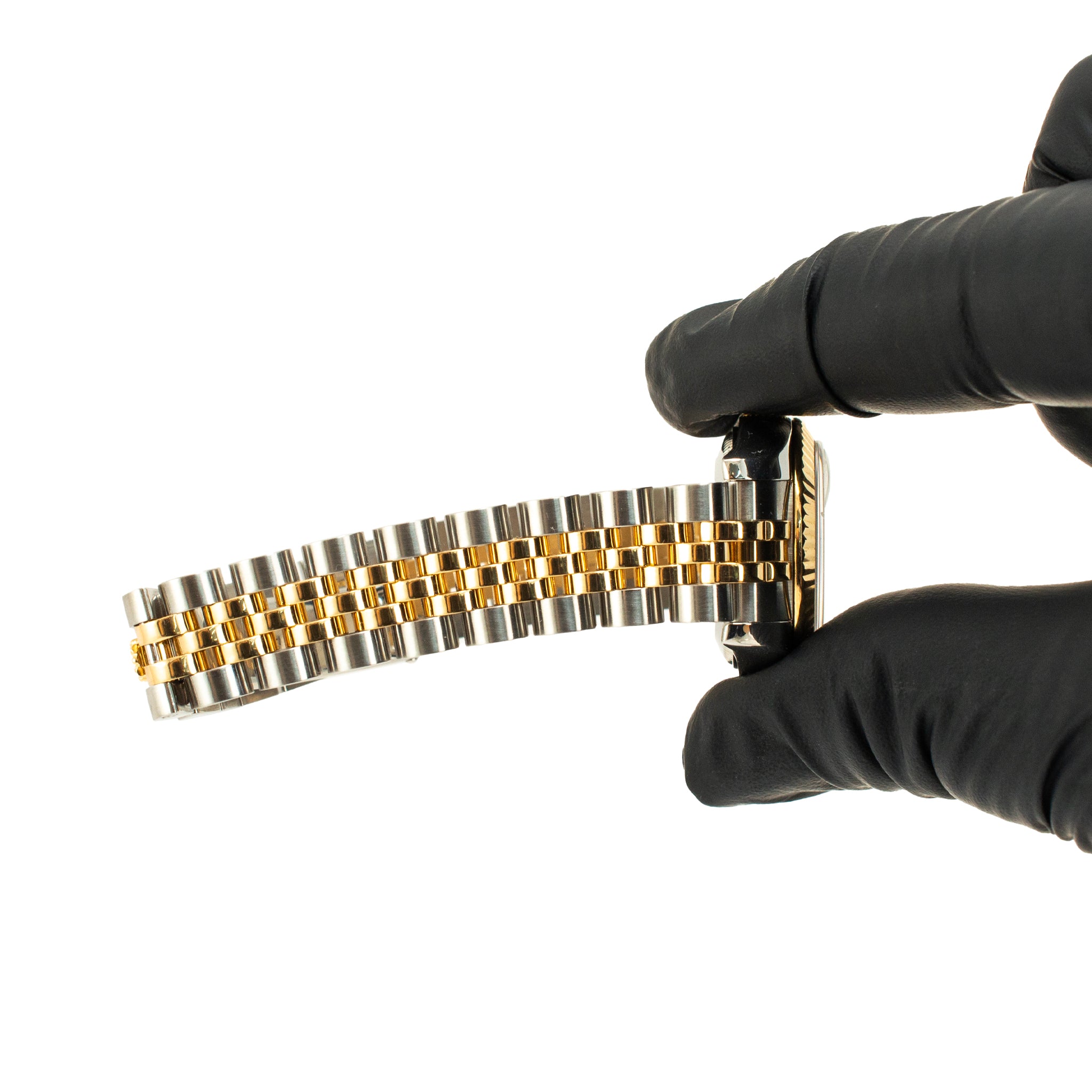 Rolex Ladies Datejust 26MM 179173 Mop Diamond Bezel Jubilee Gold Steel Watch