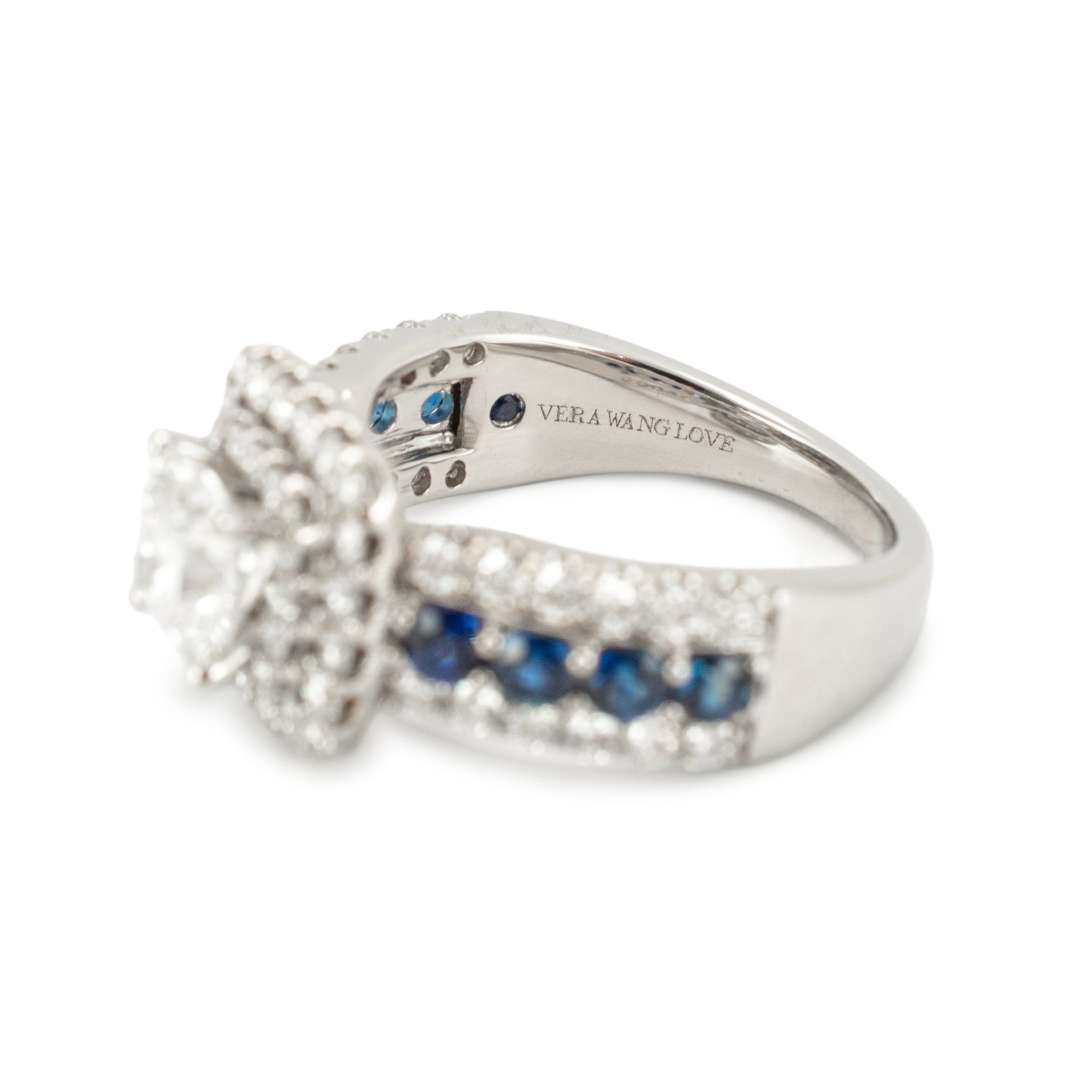 Vera Wang Love 14K Gold Gsi 2.05ct Lab-Grown Diamond Sapphire Engagement Ring