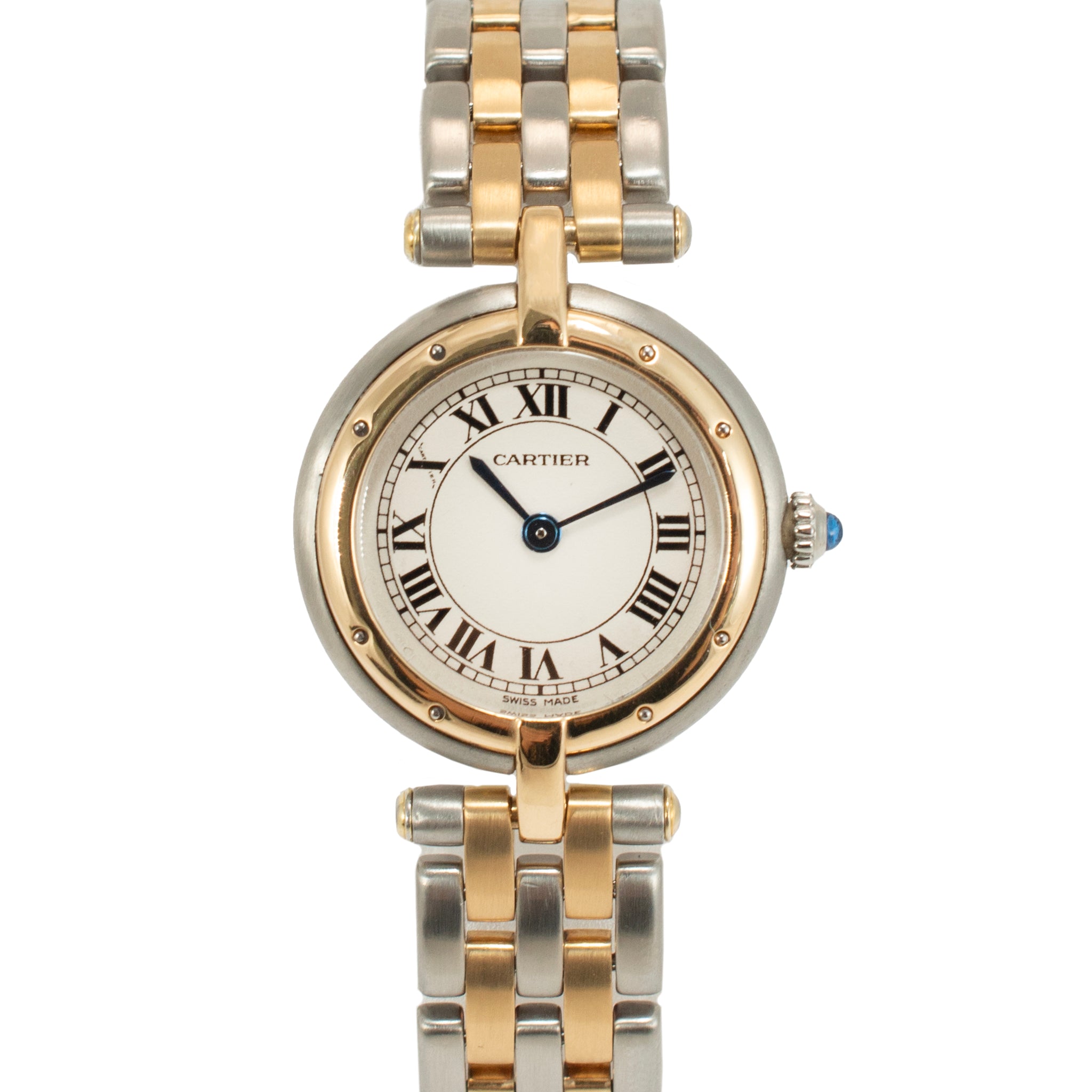 Vintage Ladies Cartier Panthere Vendome 24MM 166920 Two Row Gold & Steel Watch