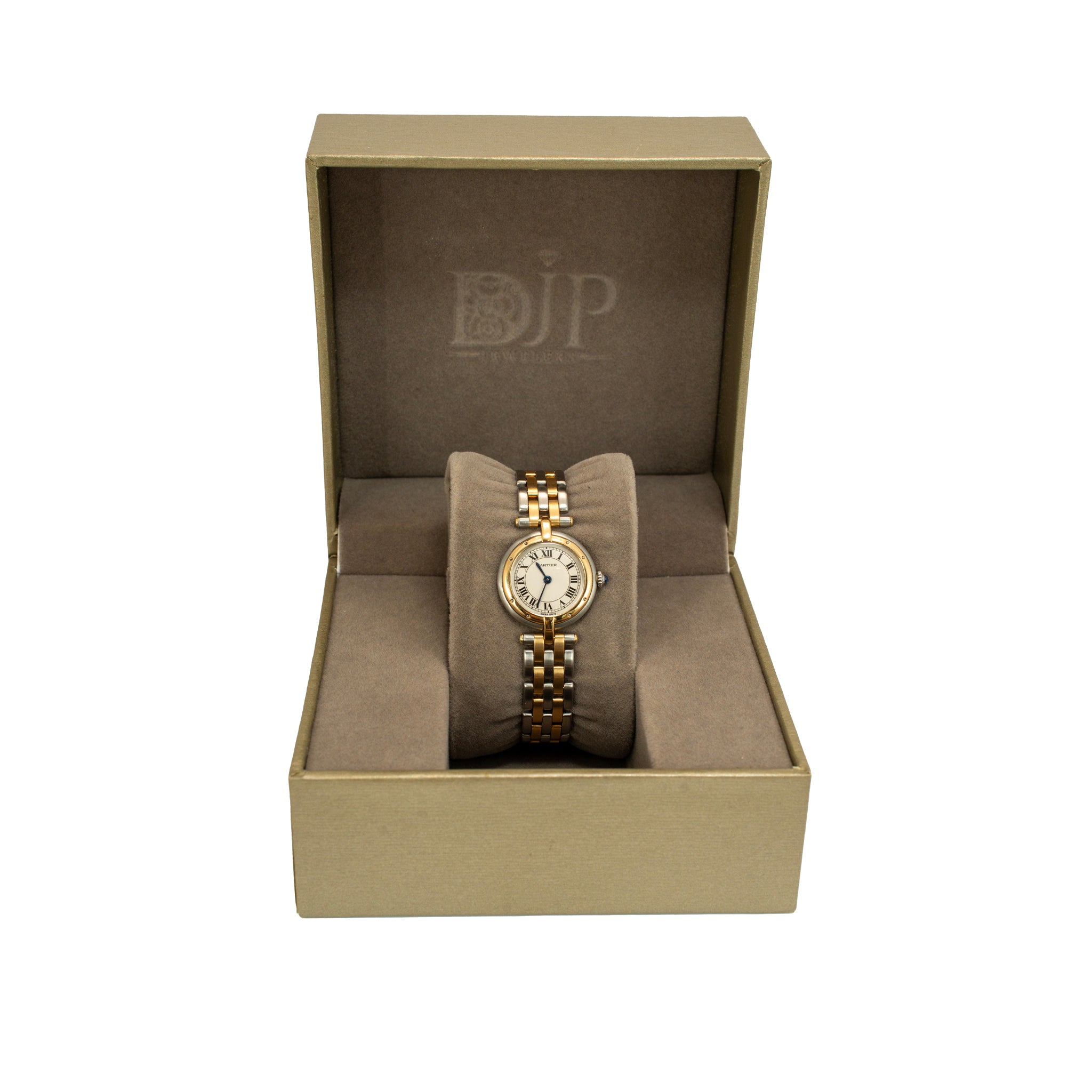 Vintage Ladies Cartier Panthere Vendome 24MM 166920 Two Row Gold & Steel Watch