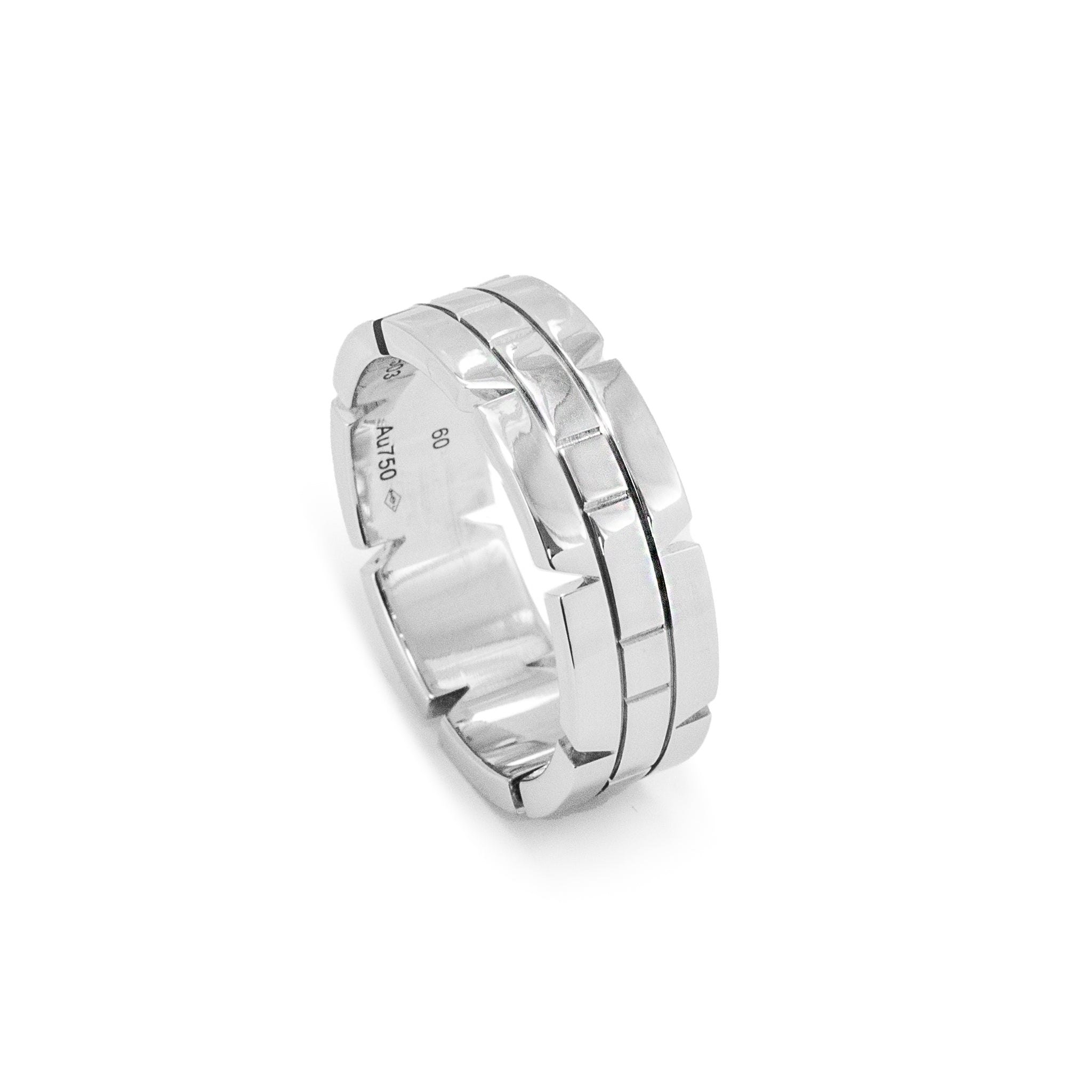Men’s Cartier Tank Francaise 18K White Gold Wedding Band Ring
