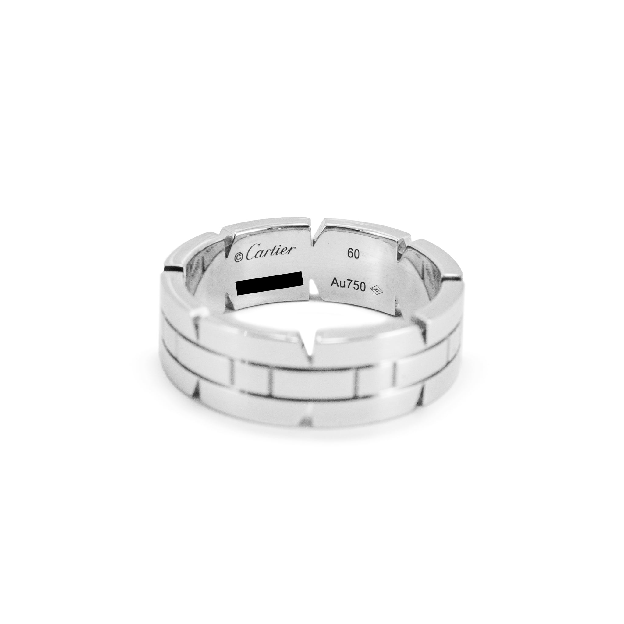 Men’s Cartier Tank Francaise 18K White Gold Wedding Band Ring