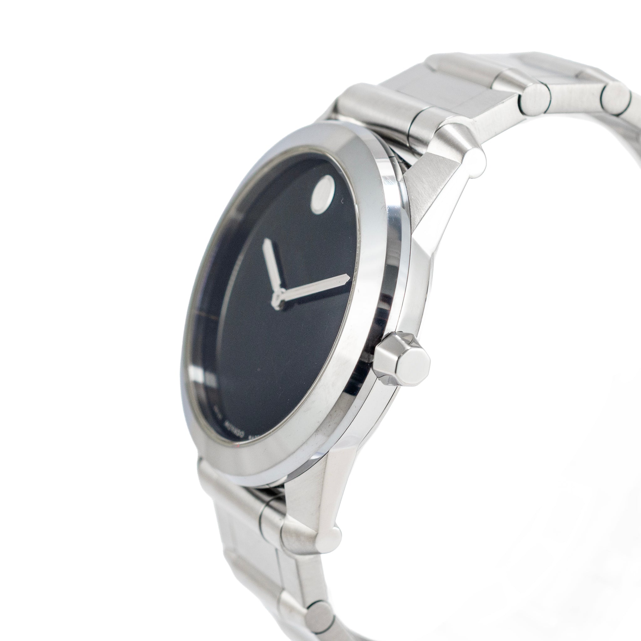 Movado Vizio 34MM 0605808 Black Onyx Stainless Steel Quartz Watch