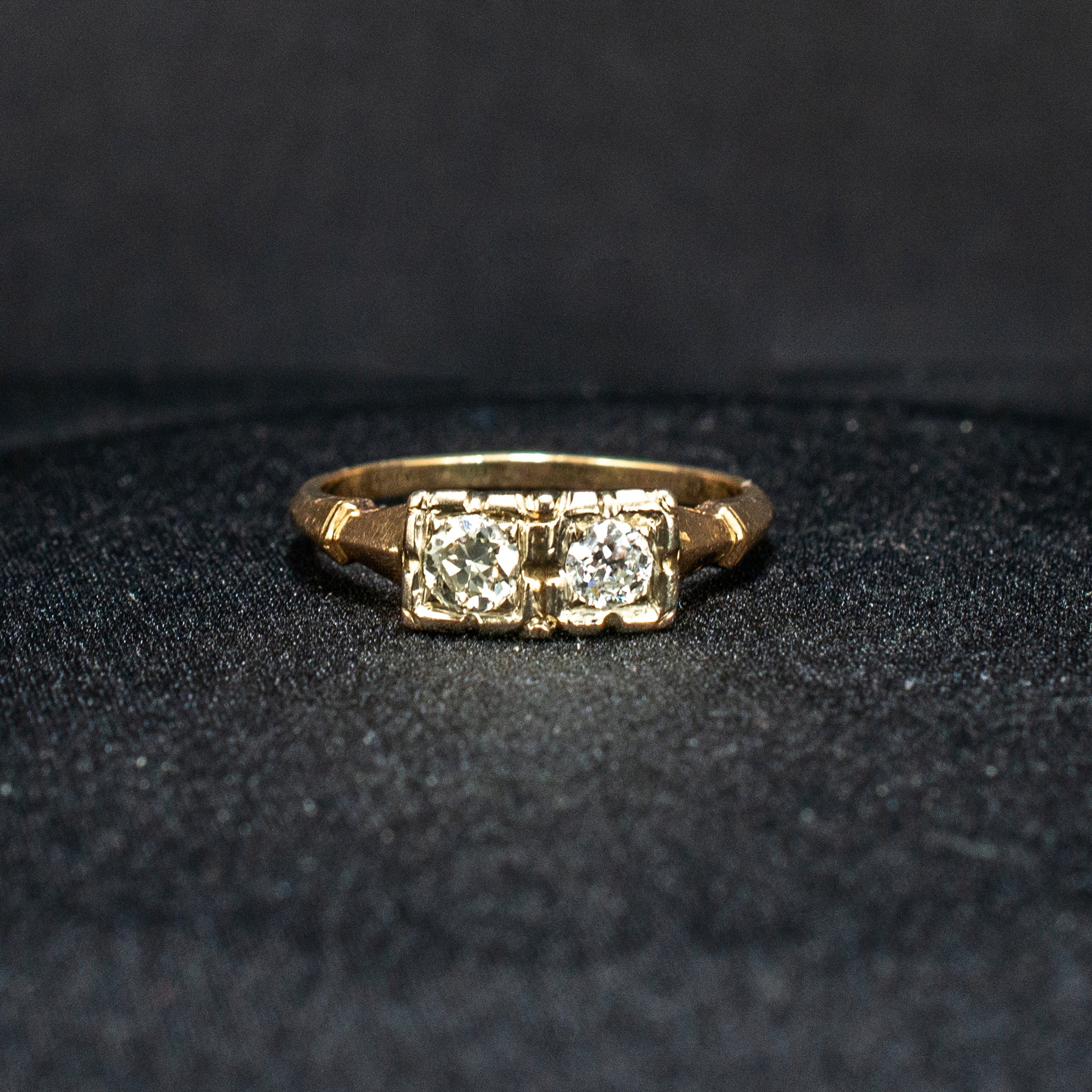 Jewelry Ring W/D Antique Victorian 7½' 14K Rose 2.52g 0.52 dctw 0 gctw