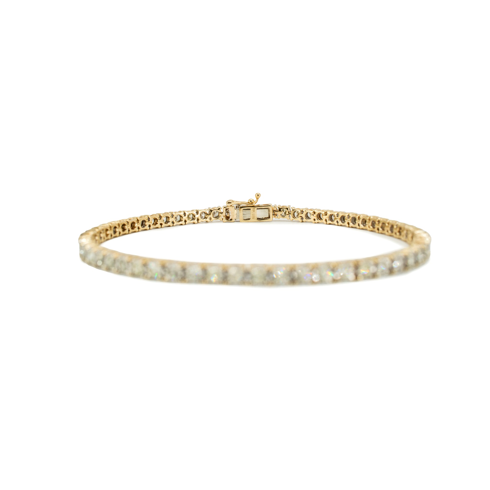 Men’s 10K Yellow Gold 3.54ct Illusion Setting Diamond Tennis Bracelet