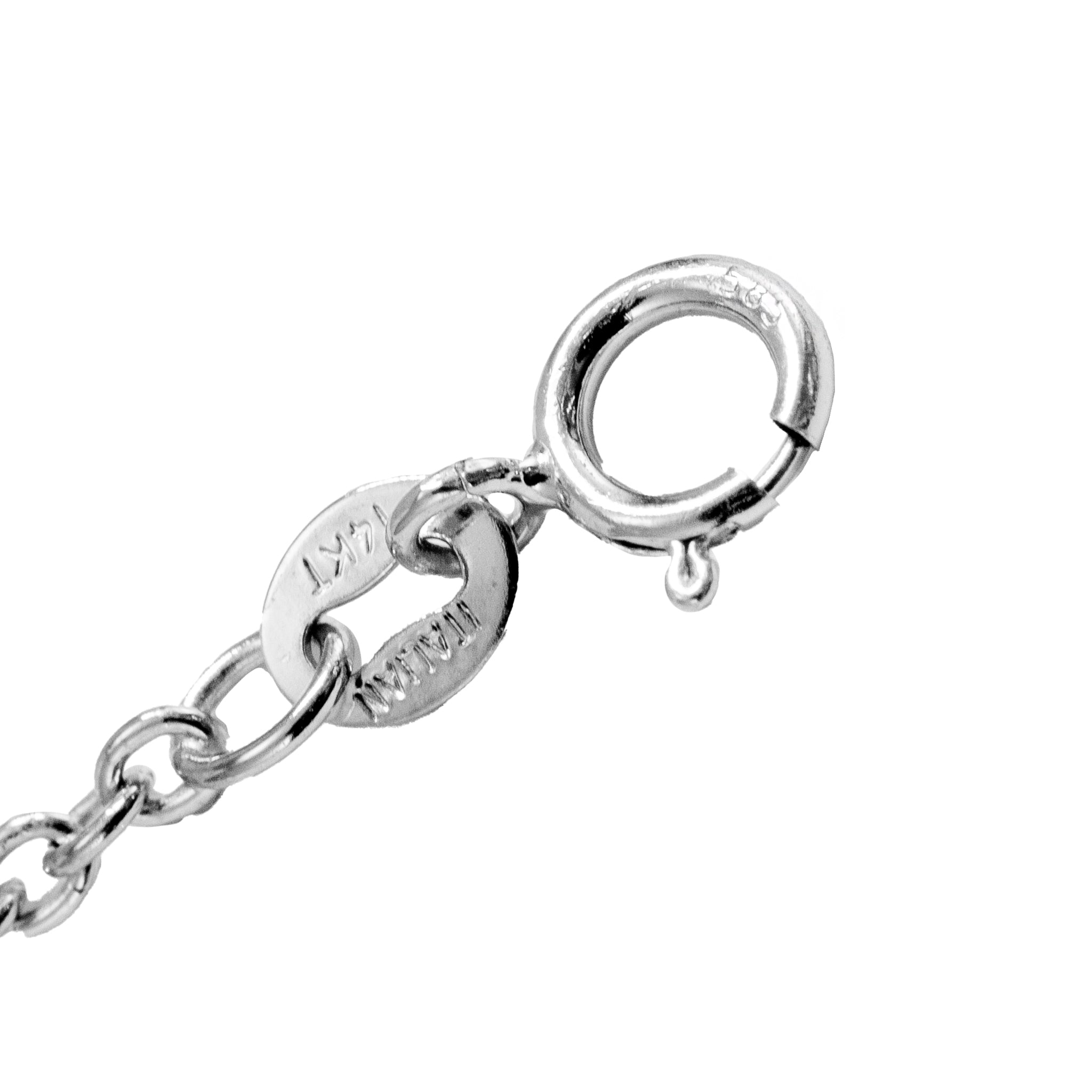 Ladies 14K White Gold 1.03ct Bezel Set Round Diamond Solitaire Pendant Necklace