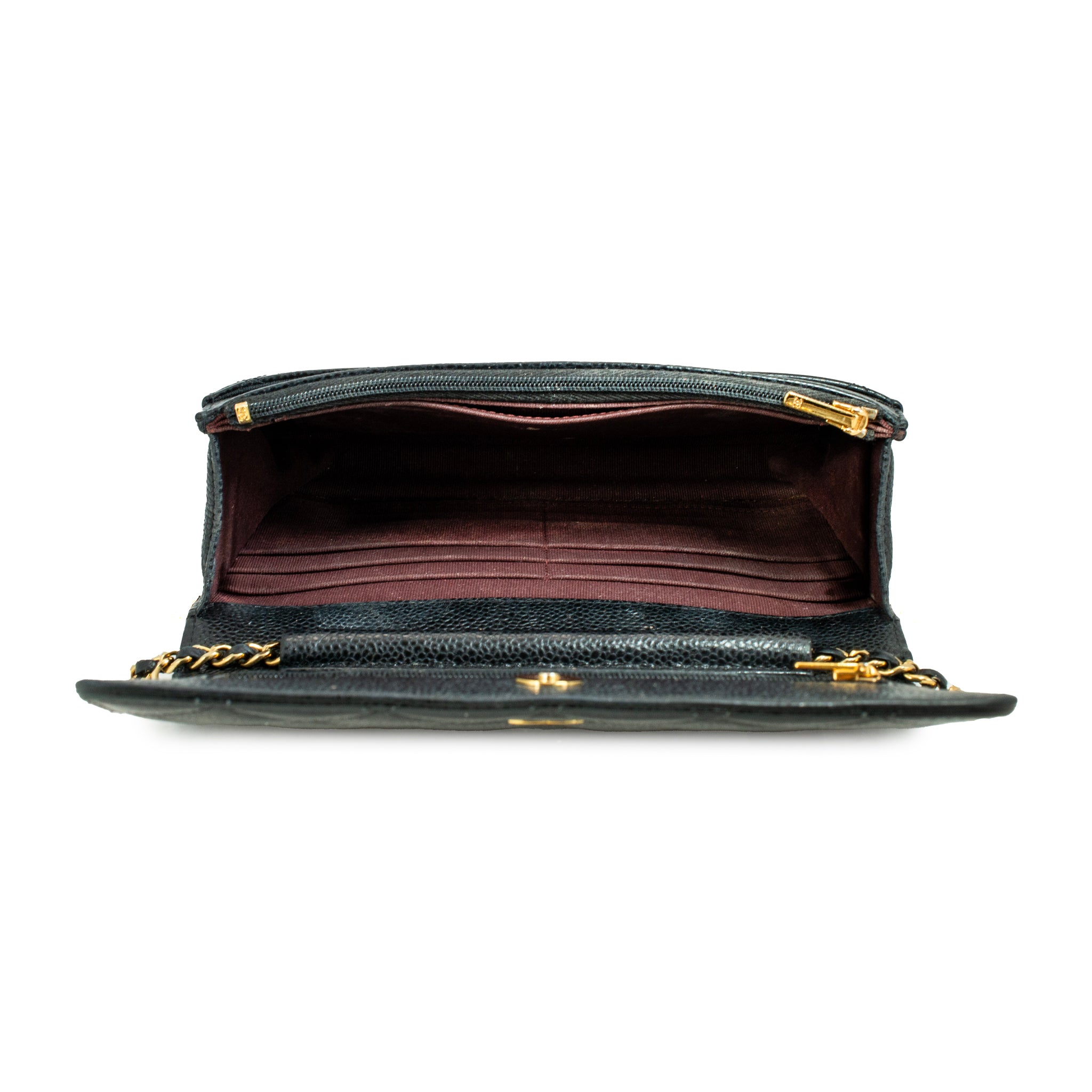 Chanel Classic Quilted Black Lambskin Wallet on Chain With Gold Hardware Bag