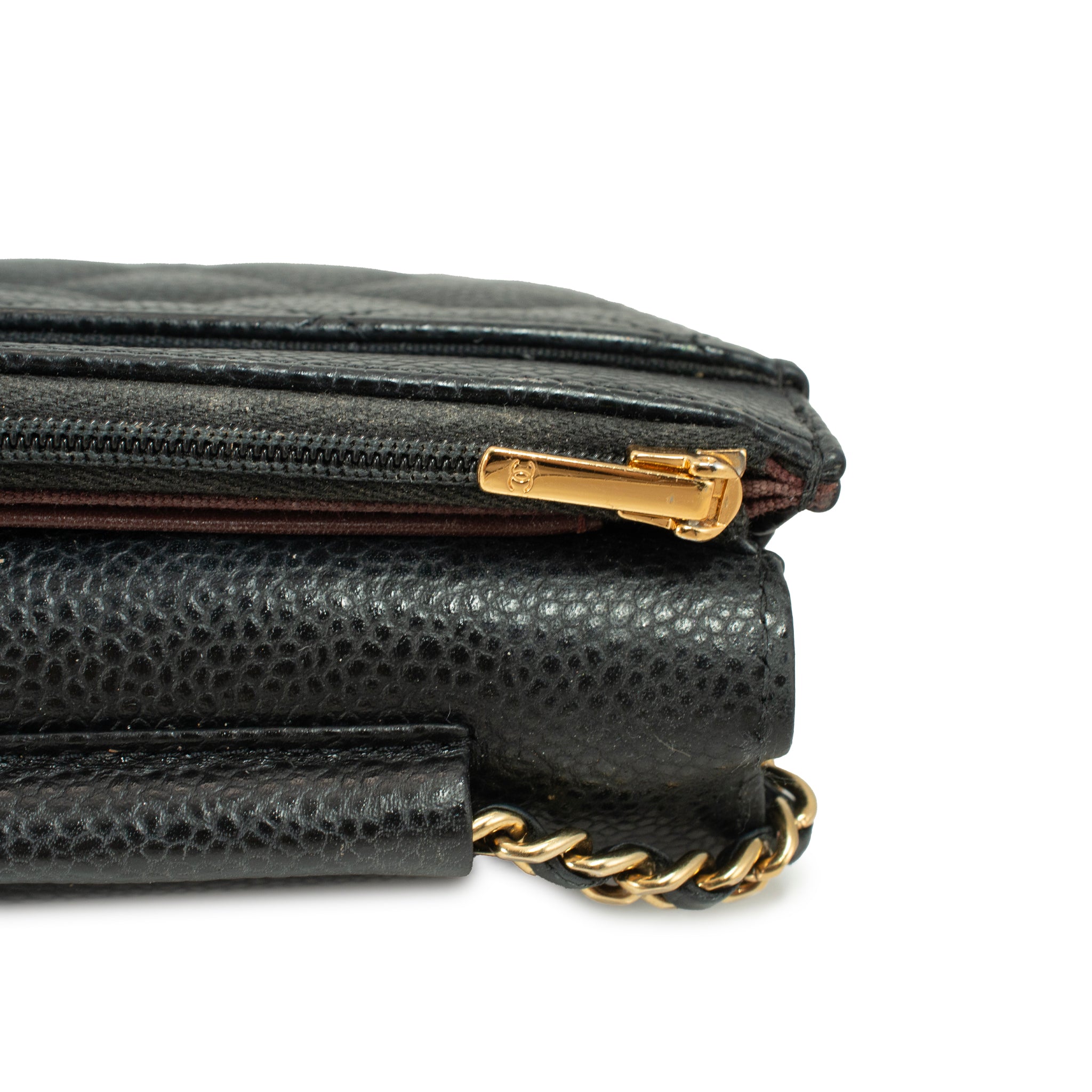 Chanel Classic Quilted Black Lambskin Wallet on Chain With Gold Hardware Bag