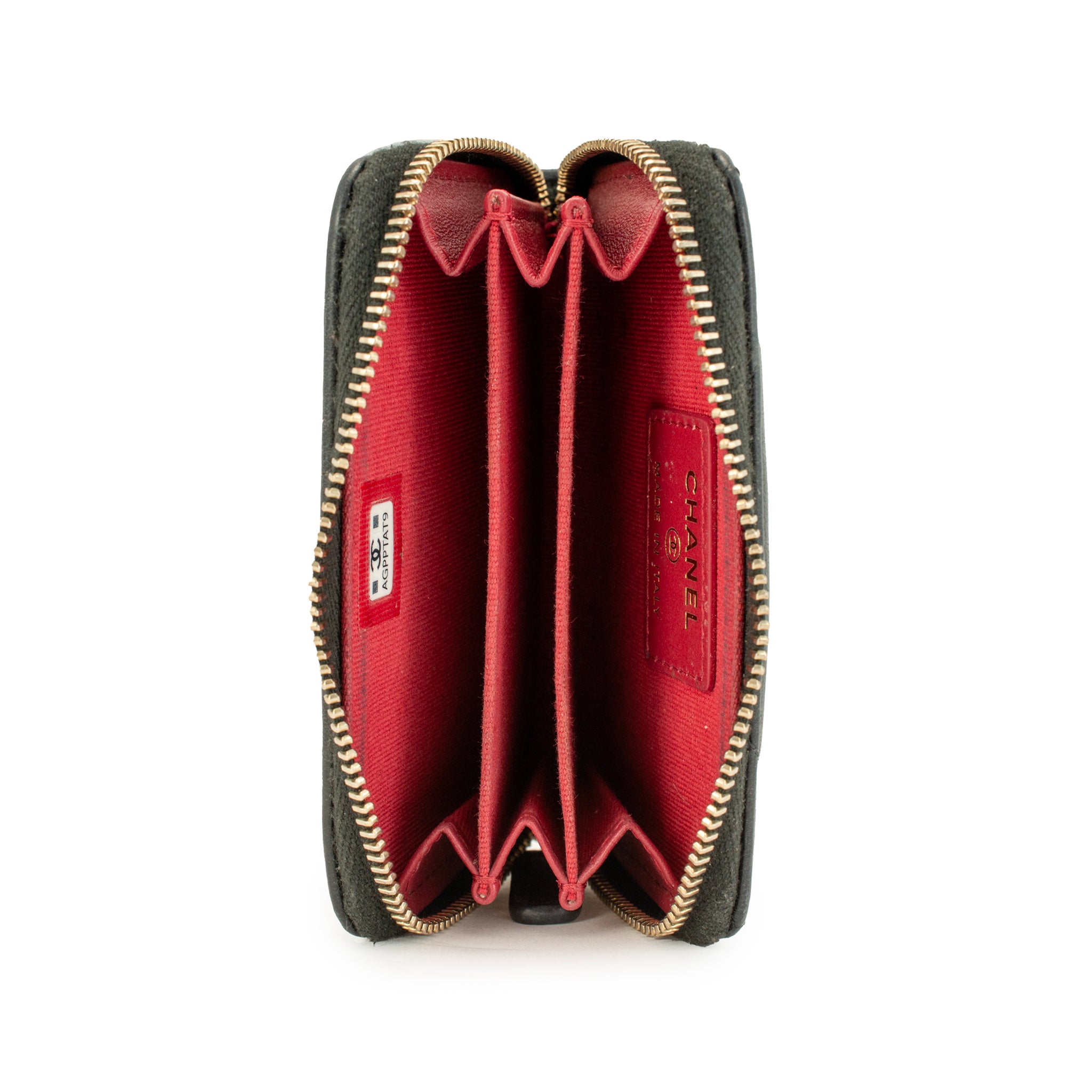 Chanel Lambskin Black Quilted Chanel 19 Zip Around Purse Wallet Bag