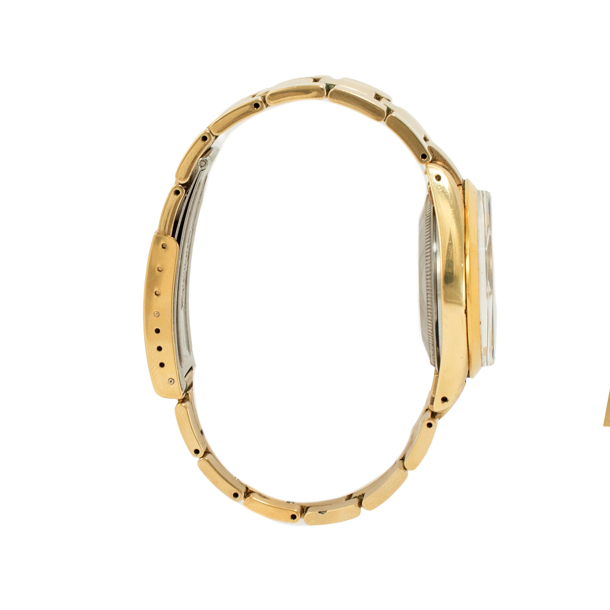 Vintage Rolex Oyster Perpetual Date 34MM 15505 Door Stop Gold Plated Steel Watch