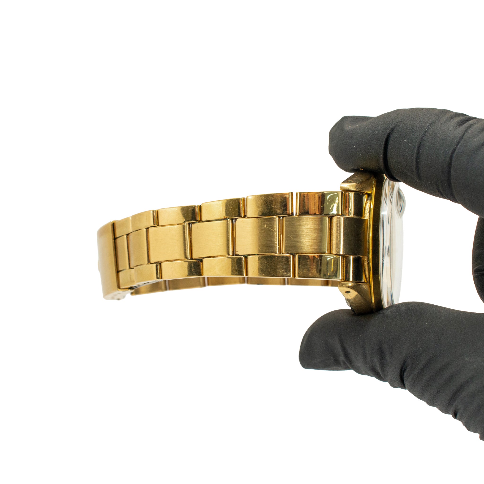 Vintage Rolex Oyster Perpetual Date 34MM 15505 Door Stop Gold Plated Steel Watch