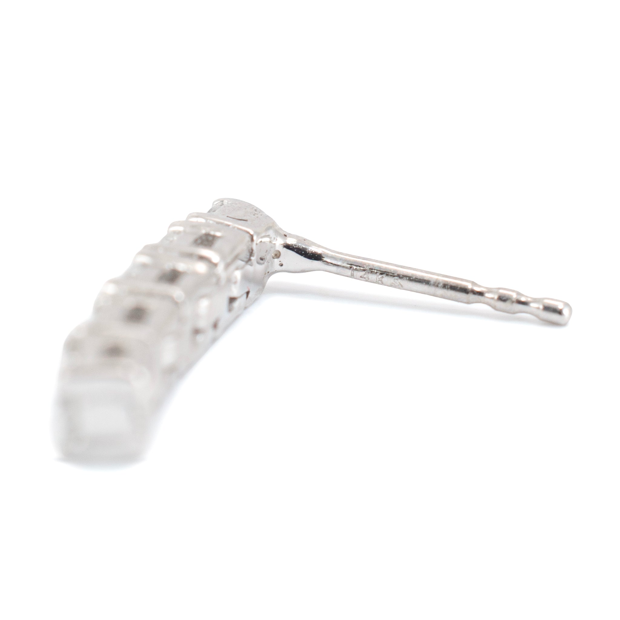Ladies 14K White Gold 0.56ctw Lab Grown Round Diamond Dangle Drop Earrings