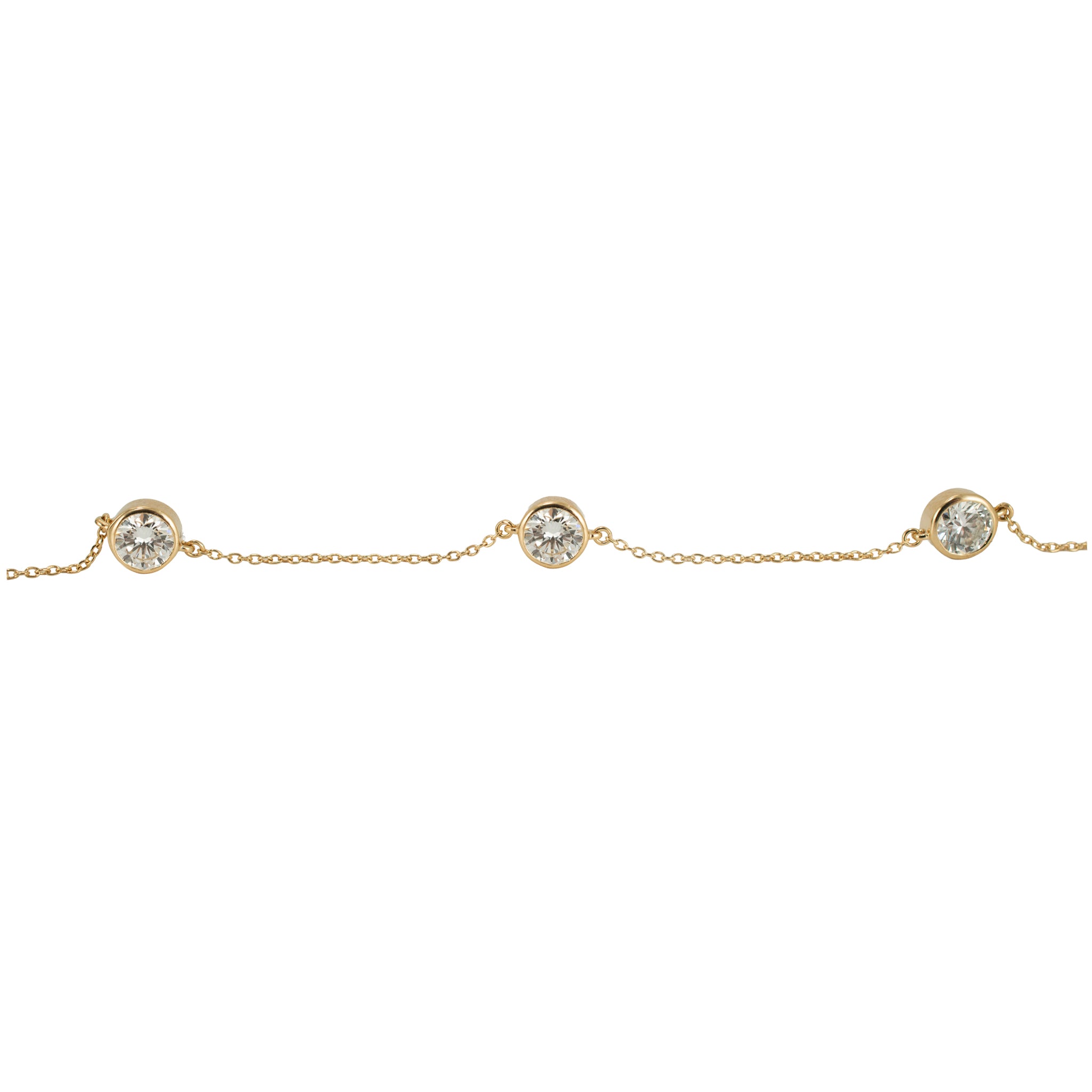 14K Yellow Gold 2.00ct Round Cut Lab Grown Diamond by the Yard Link Bracelet