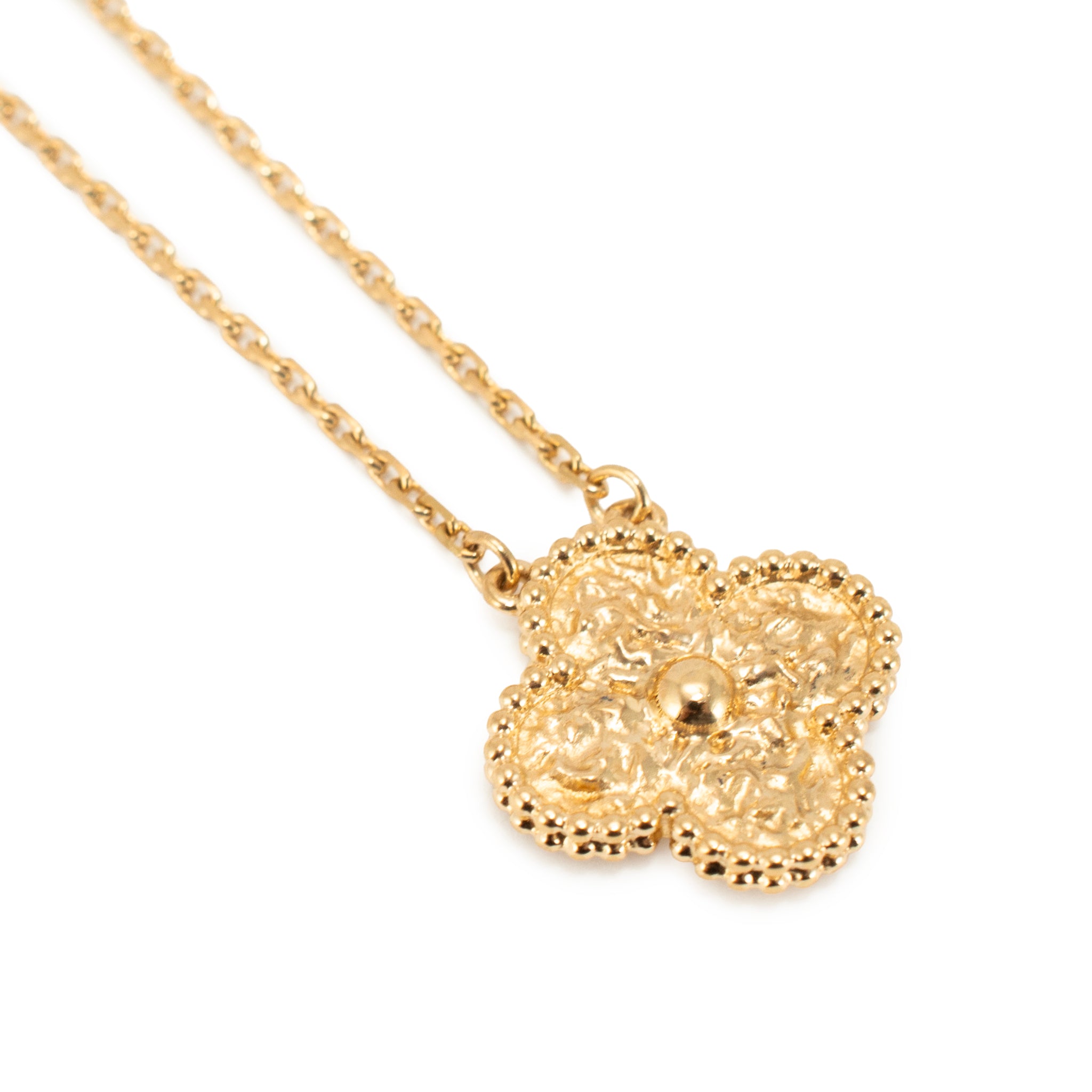 Van Cleef & Arpels Vintage Alhambra 18K Yellow Gold Beads Pendant Necklace