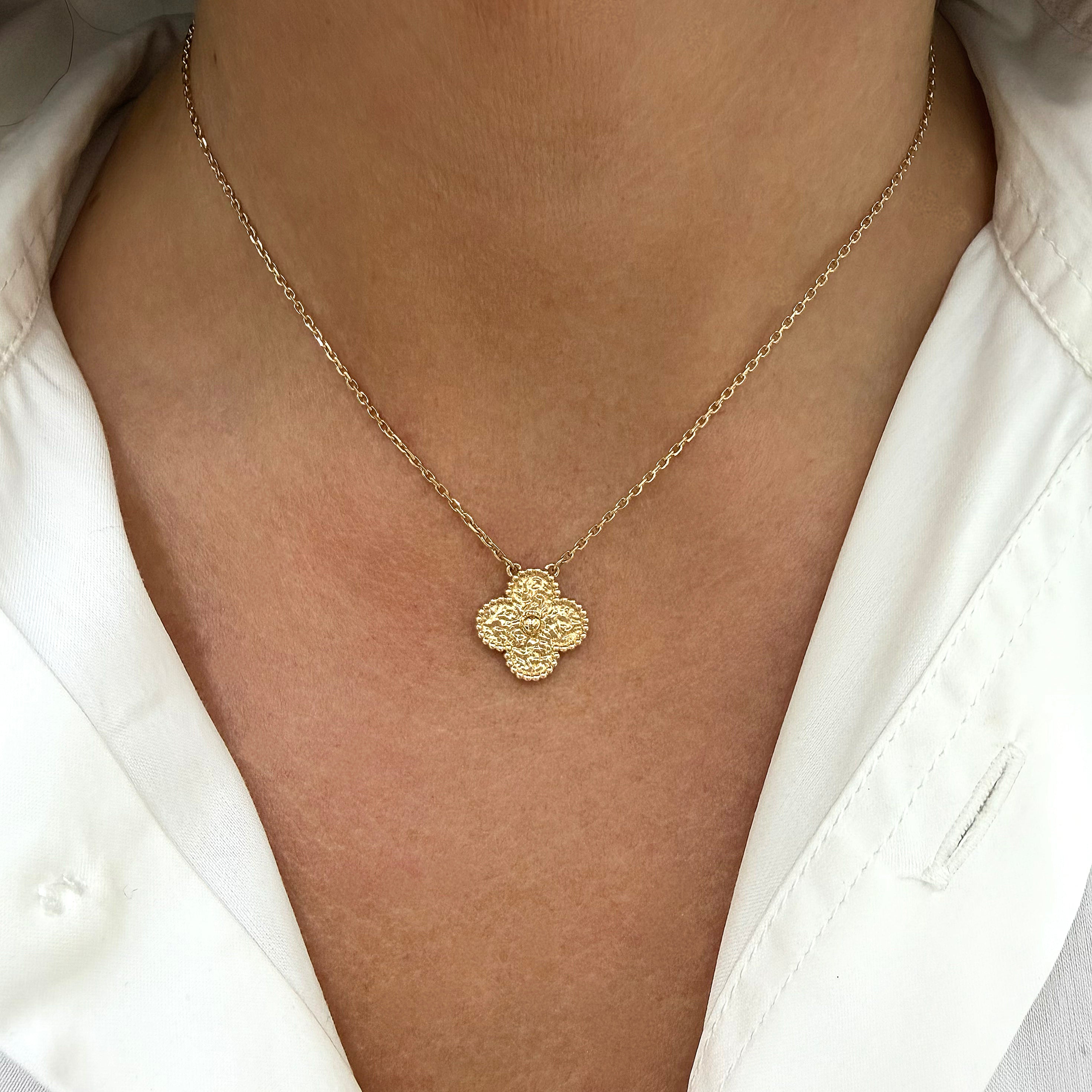 Van Cleef & Arpels Vintage Alhambra 18K Yellow Gold Beads Pendant Necklace