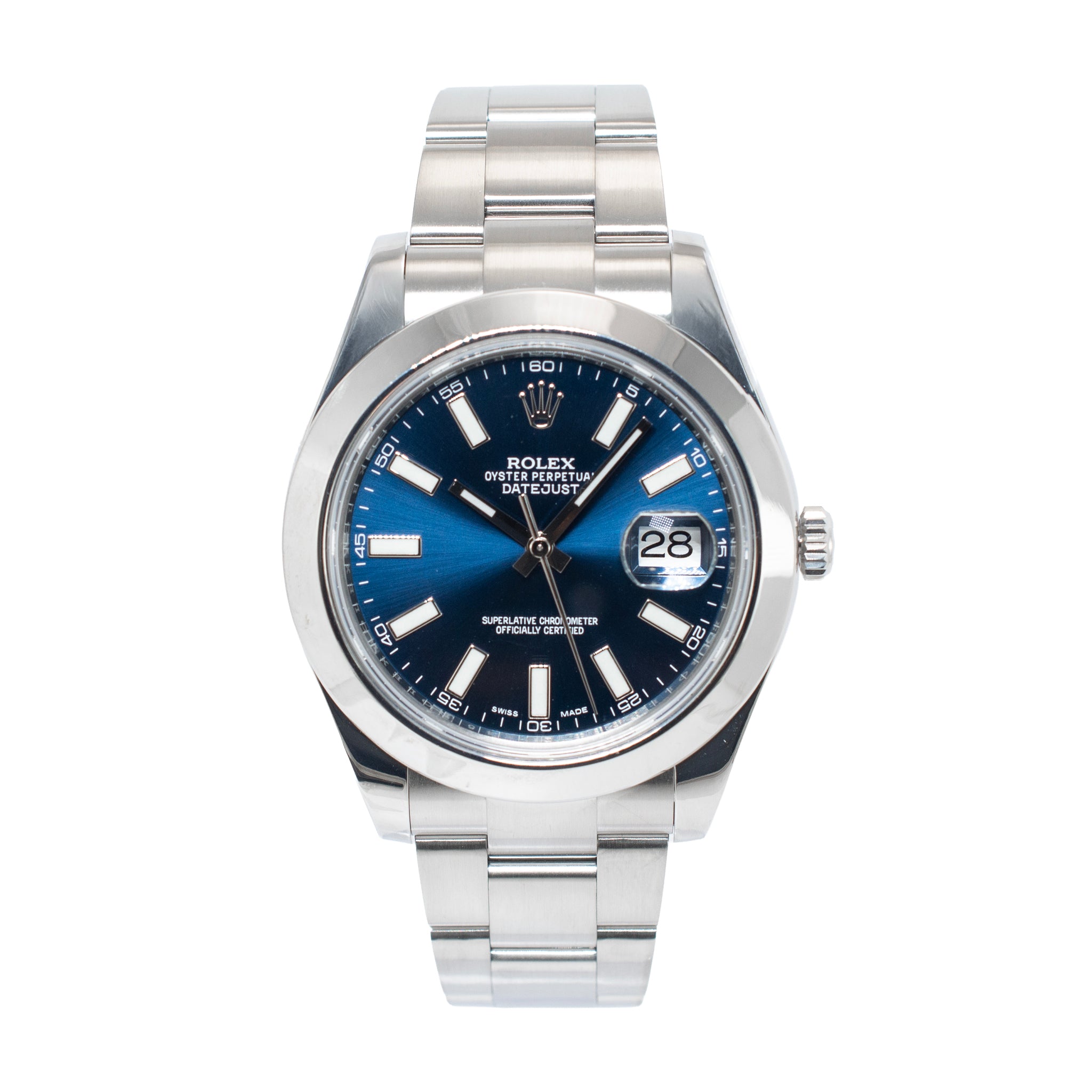 Rolex Datejust 41MM 116300 Blue Dial Smooth Bezel Oyster Stainless Steel Watch