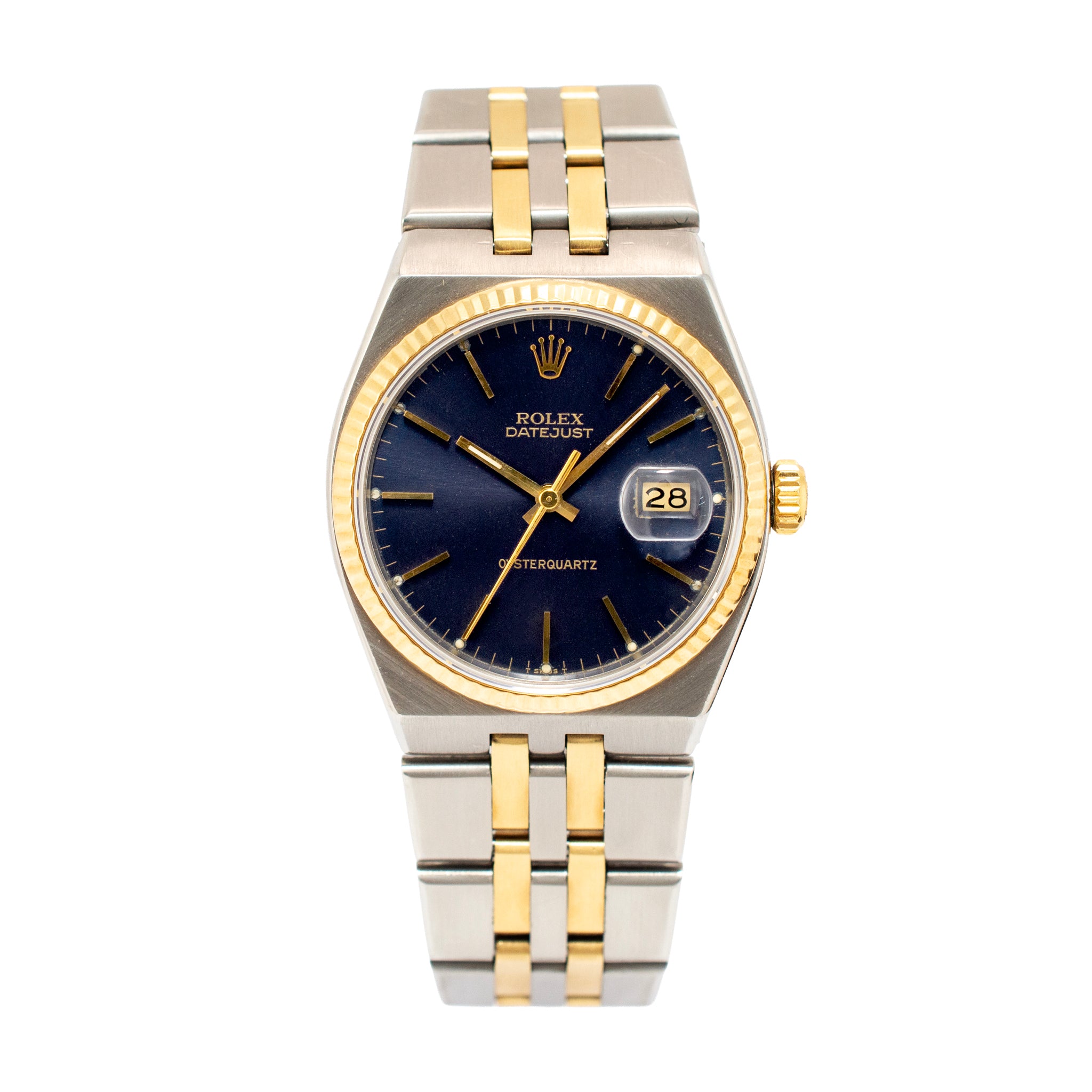 Vintage 1978 Rolex Oysterquartz Datejust 36MM 17013 Gold Steel Two Tone Watch