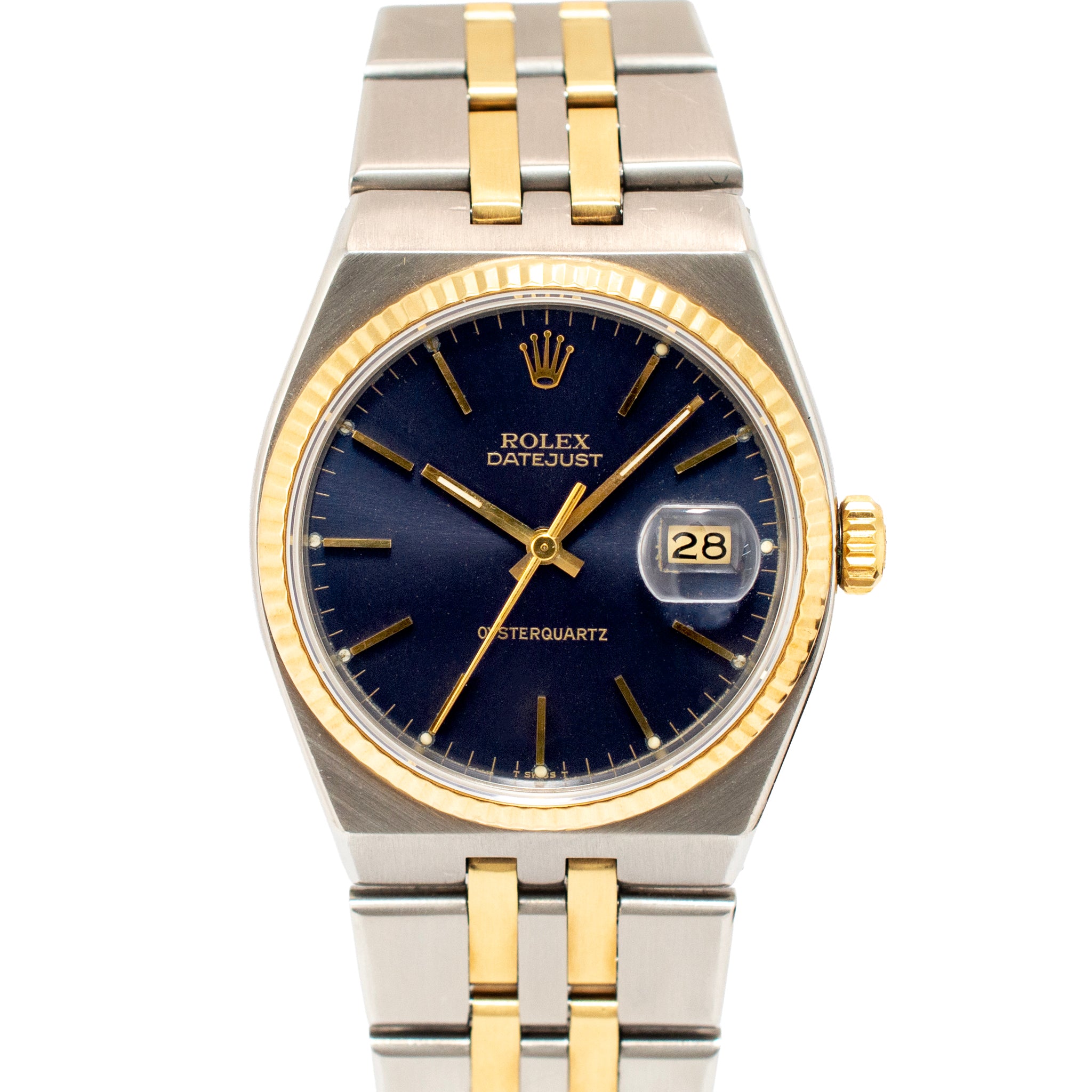 Vintage 1978 Rolex Oysterquartz Datejust 36MM 17013 Gold Steel Two Tone Watch