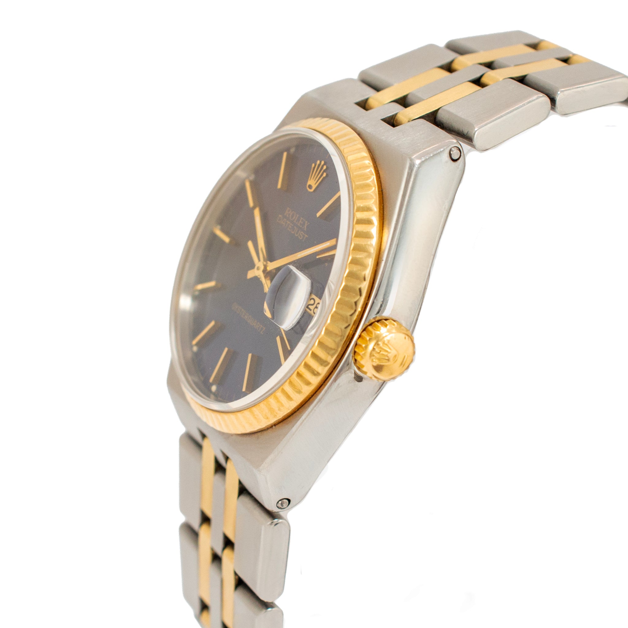 Vintage 1978 Rolex Oysterquartz Datejust 36MM 17013 Gold Steel Two Tone Watch