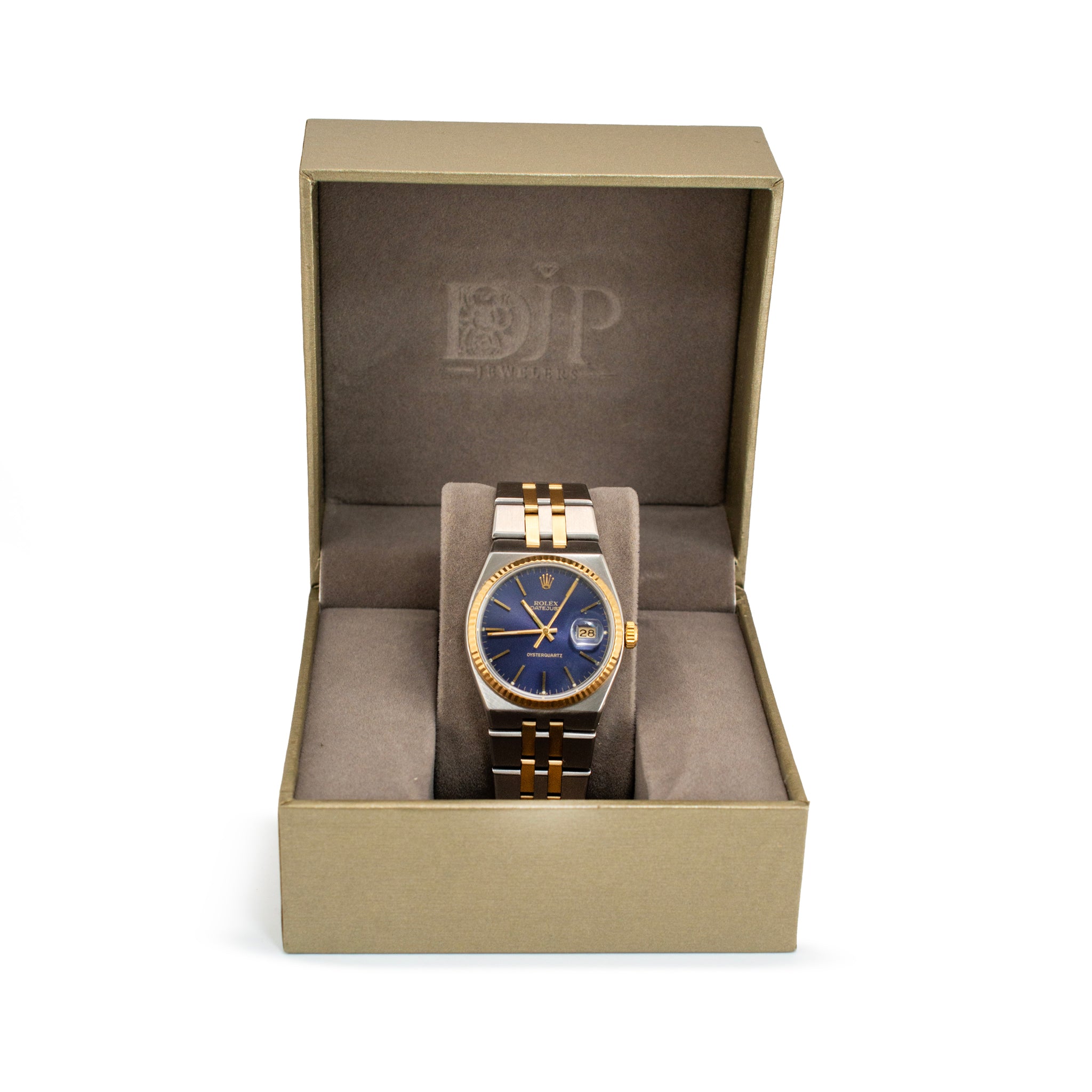 Vintage 1978 Rolex Oysterquartz Datejust 36MM 17013 Gold Steel Two Tone Watch