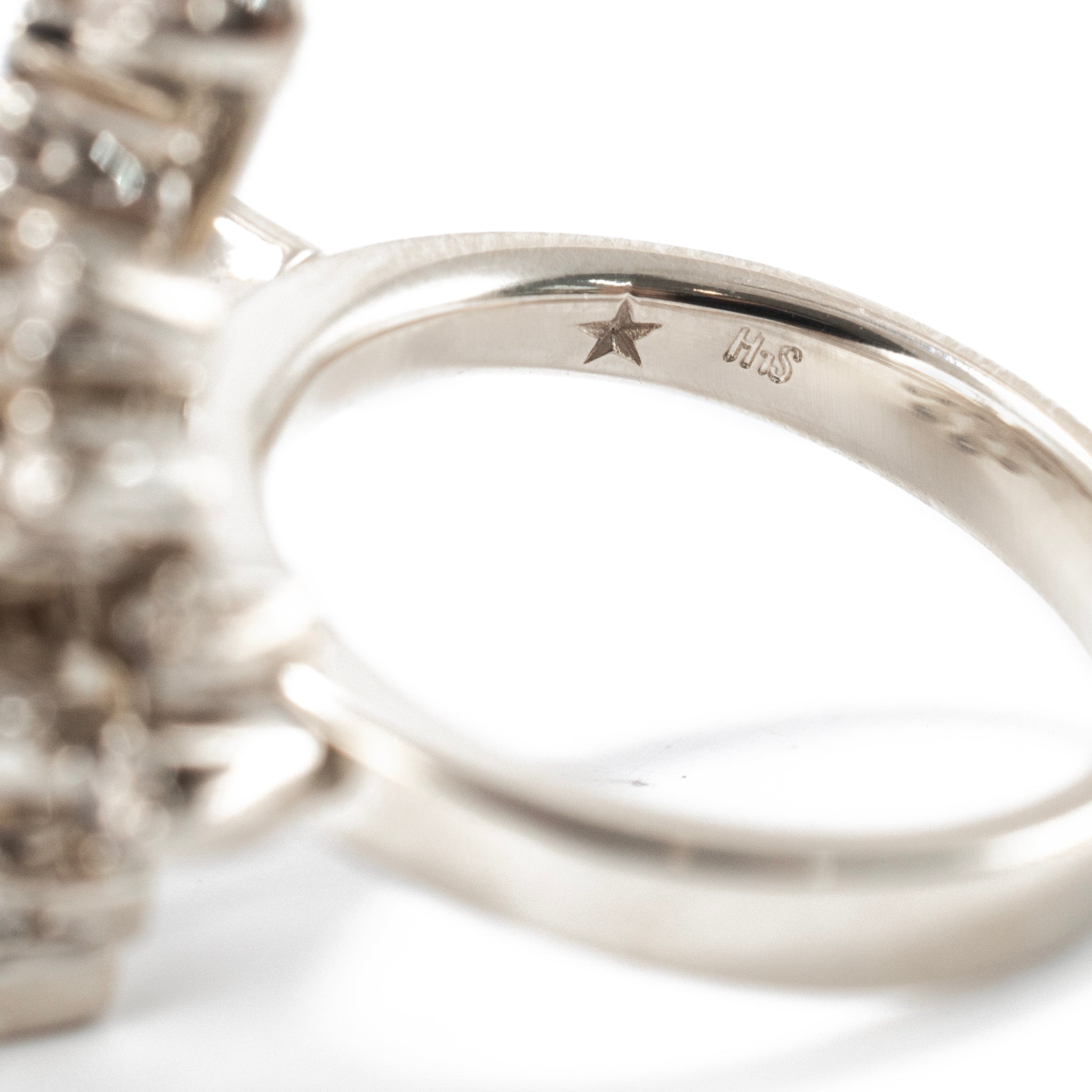 H.Stern Snow Flake 18K Noble Gold 1.23ct Diamond Rose Pink Gold Cocktail Ring