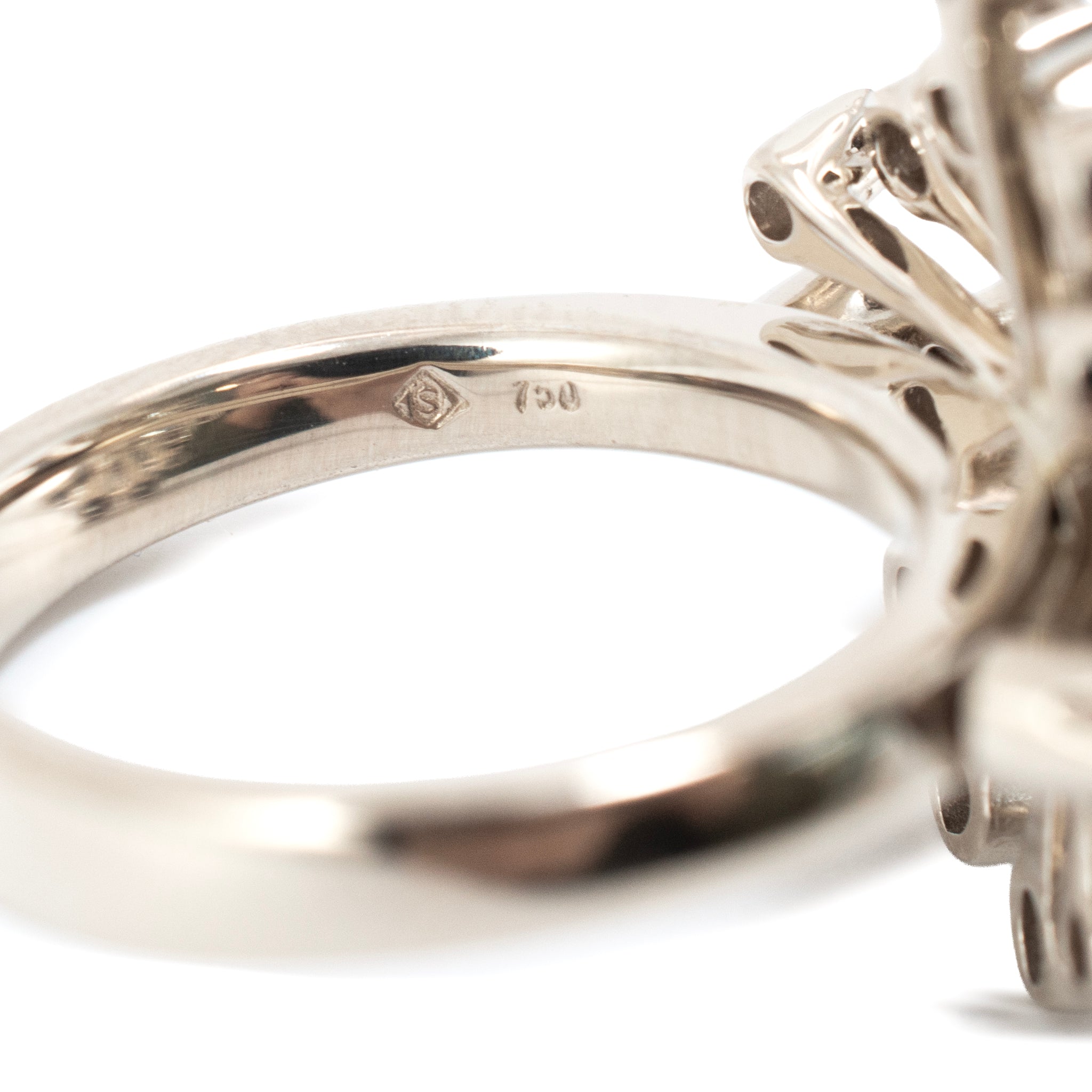 H.Stern Snow Flake 18K Noble Gold 1.23ct Diamond Rose Pink Gold Cocktail Ring