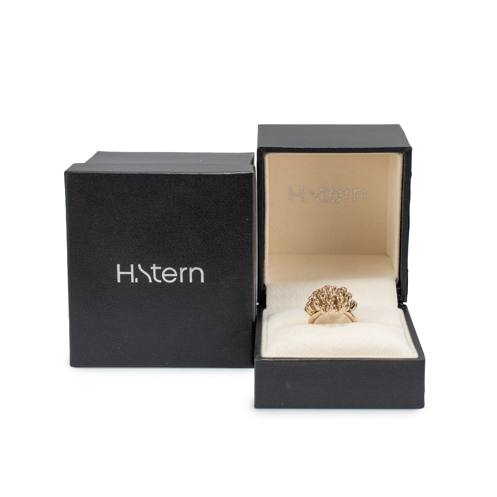 H.Stern Snow Flake 18K Noble Gold 1.23ct Diamond Rose Pink Gold Cocktail Ring