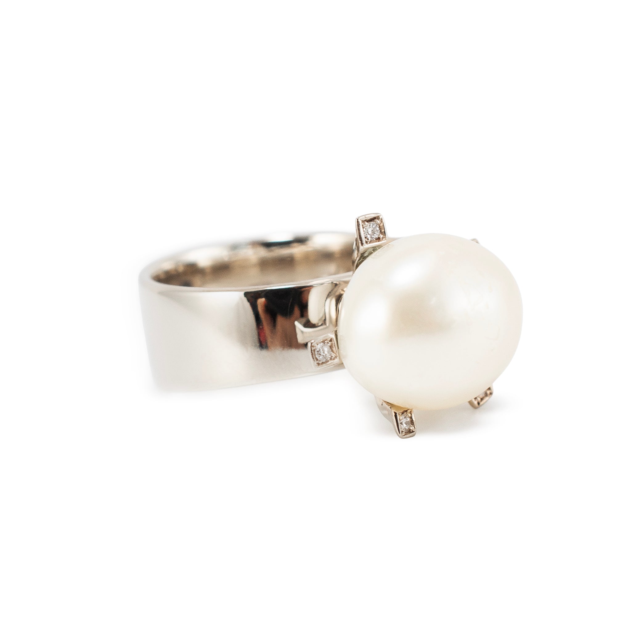 H.Stern Pérolas 18K Noble Gold Rose Pink Gold Diamond Pearl Cocktail Ring
