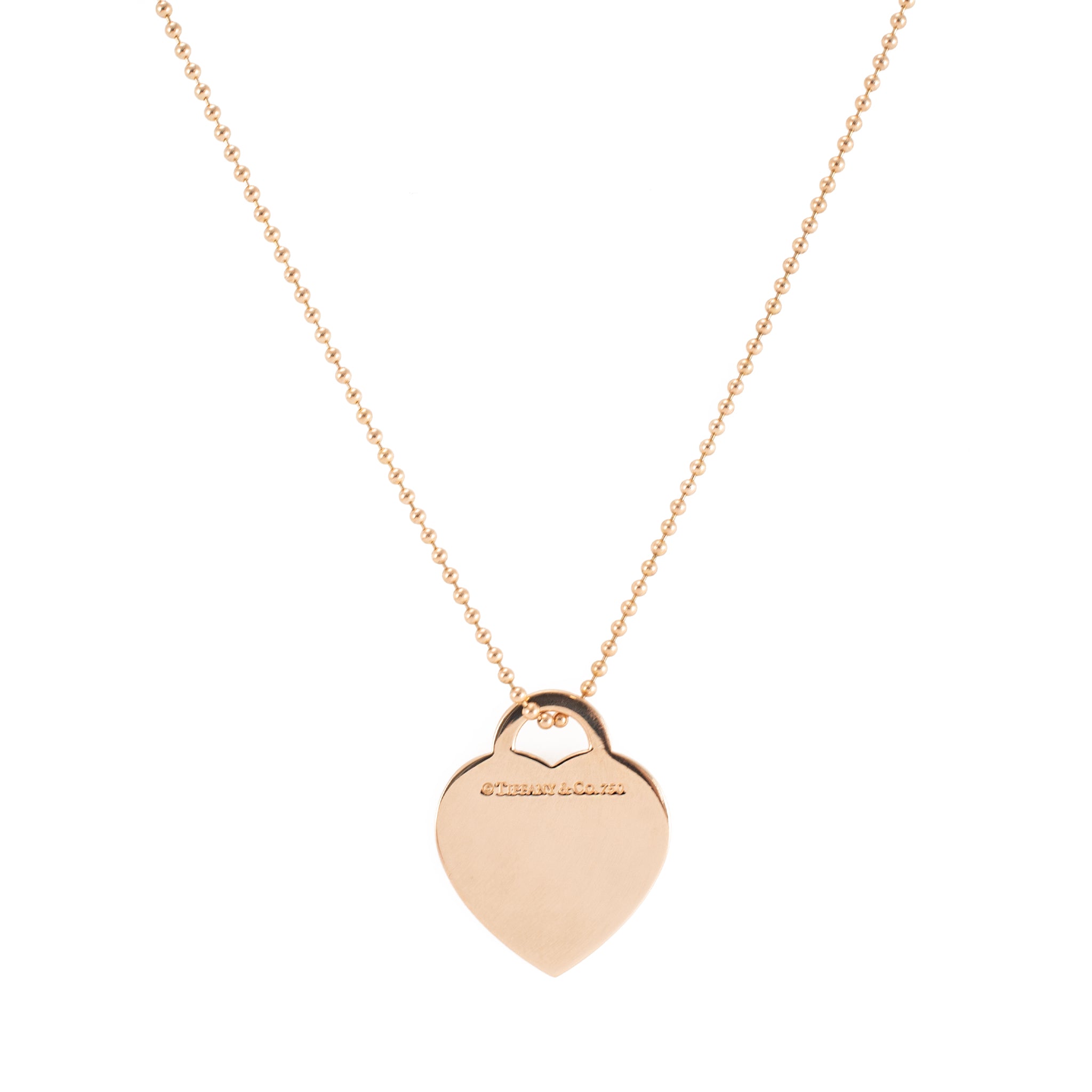 Tiffany & Co. Return to Tiffany Large Heart Tag 18K Rose Gold Pendant Necklace