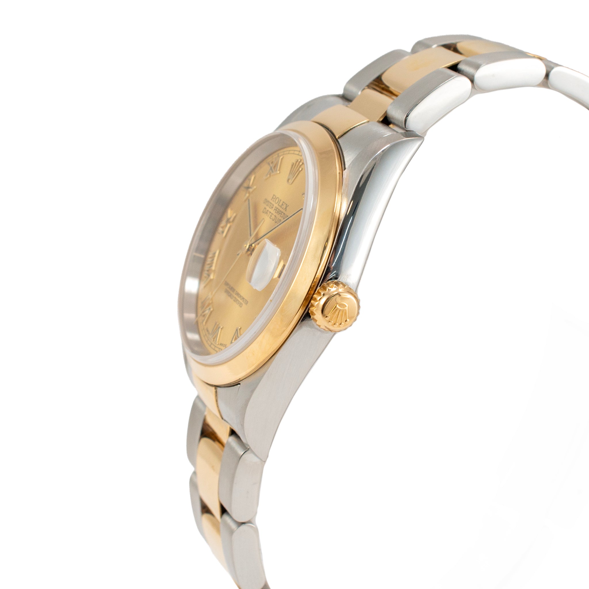 Rolex Datejust 36MM 16203 Champagne Roman Two Tone Oyster Gold Steel Watch