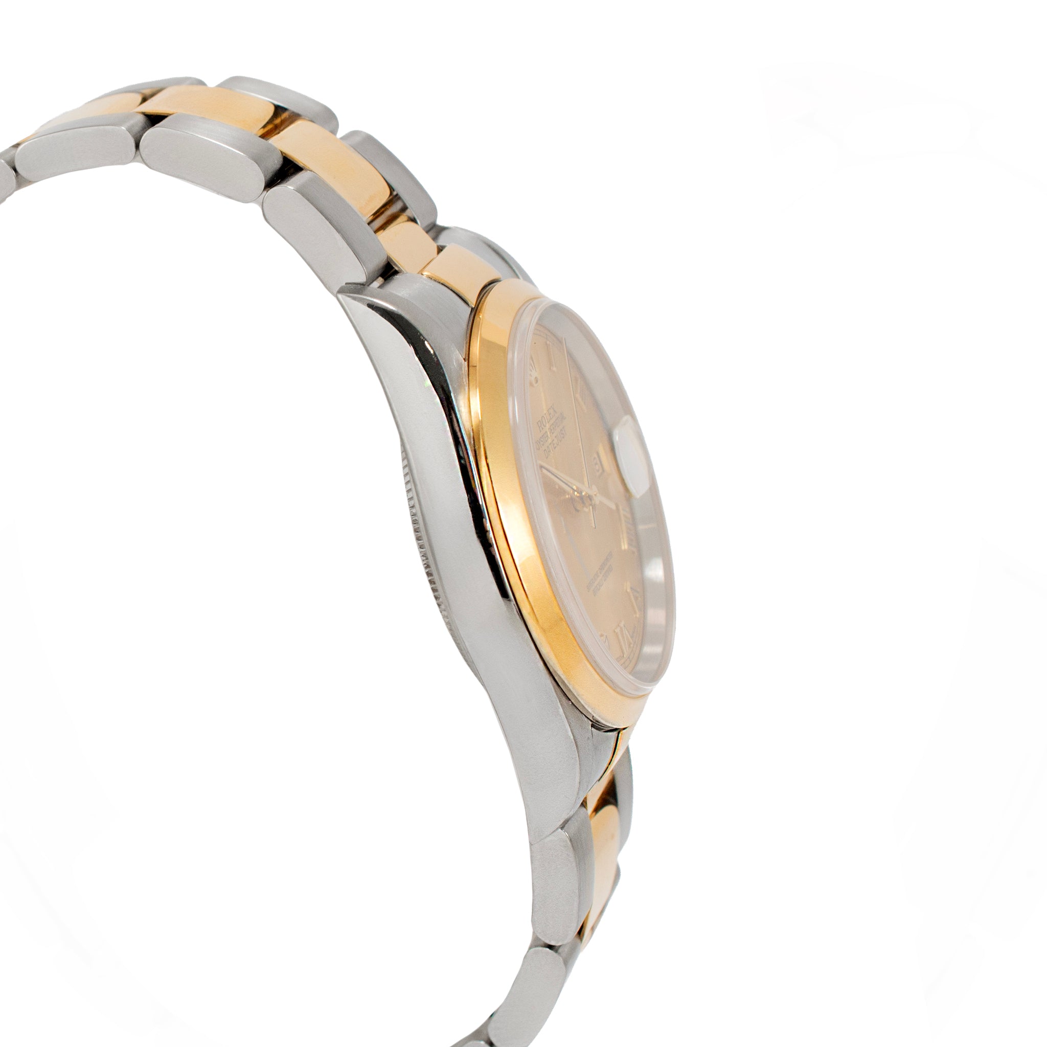 Rolex Datejust 36MM 16203 Champagne Roman Two Tone Oyster Gold Steel Watch