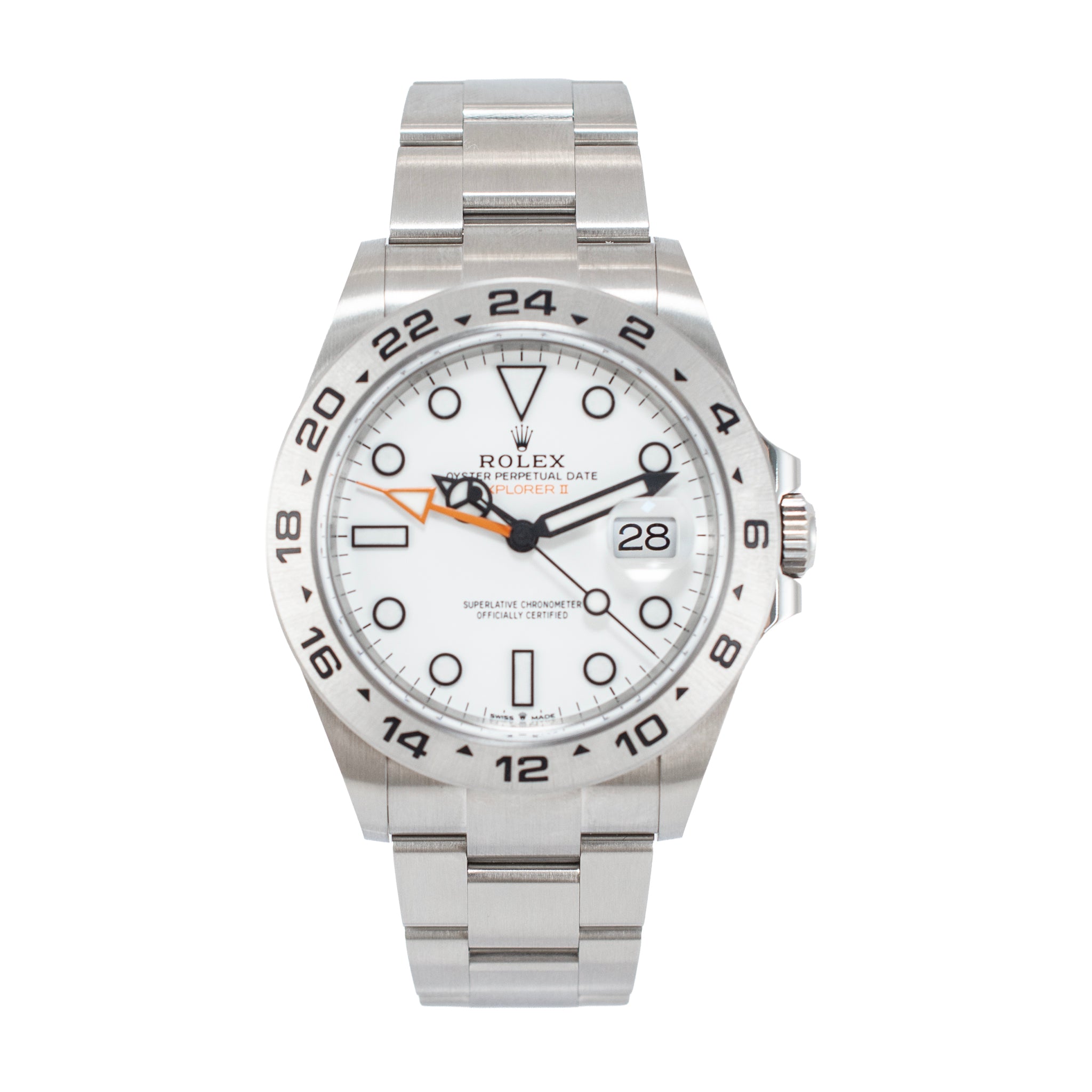 2025 Rolex Explorer II 42MM 226570 White Orange Polar Dial Oyster Steel Watch