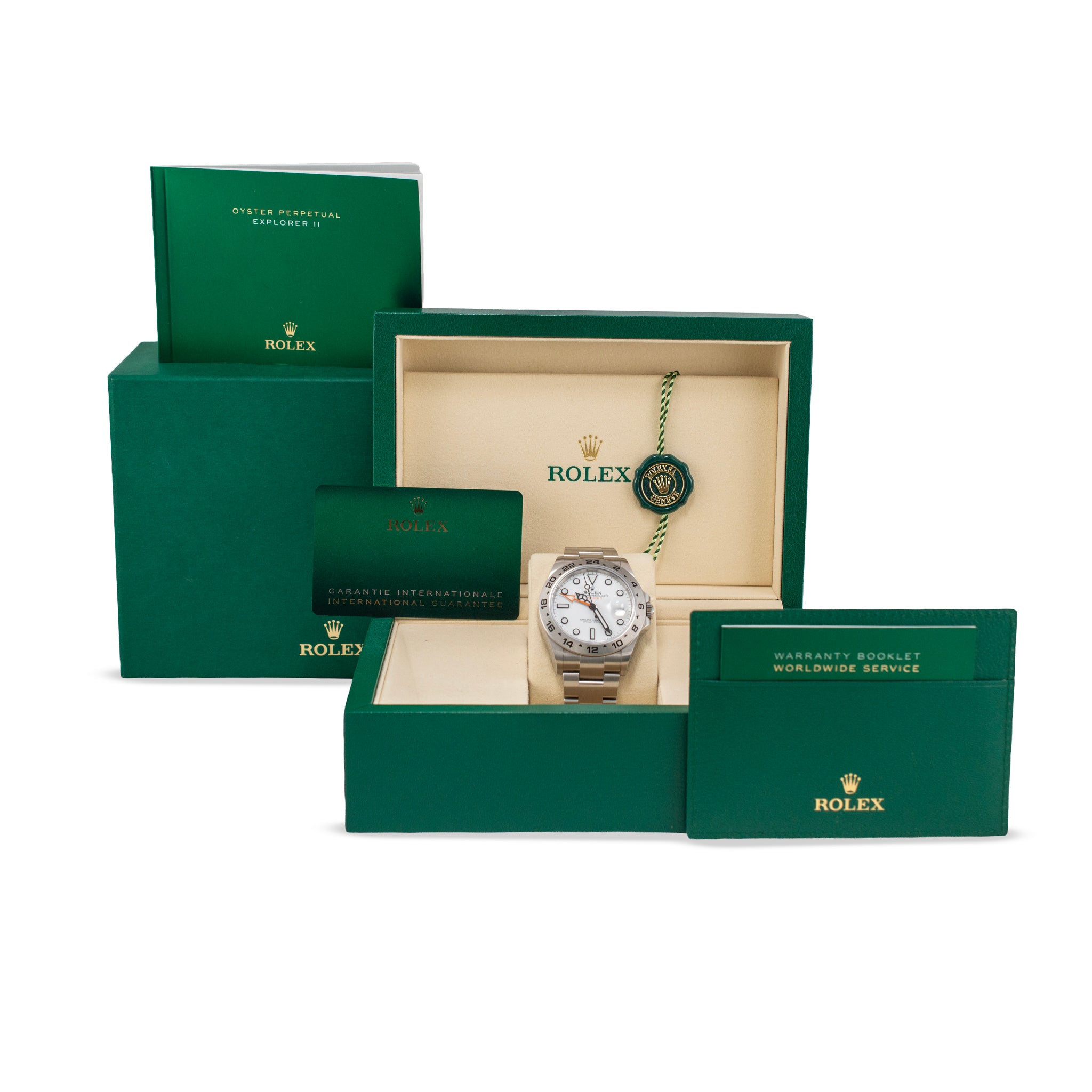 2025 Rolex Explorer II 42MM 226570 White Orange Polar Dial Oyster Steel Watch