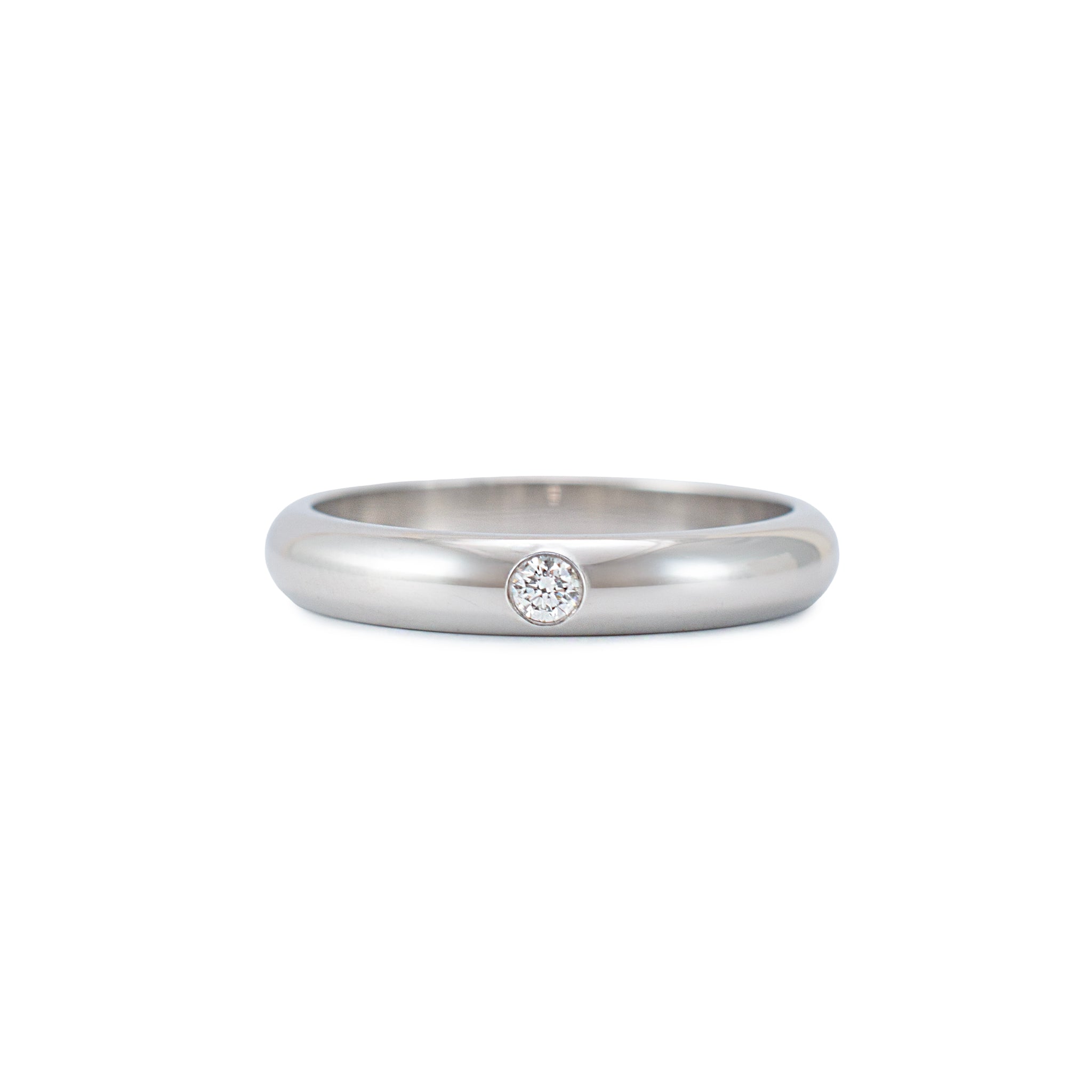 Ladies Cartier 1895 950 Platinum 3.5mm 0.04ct Round Diamond Wedding Band Ring