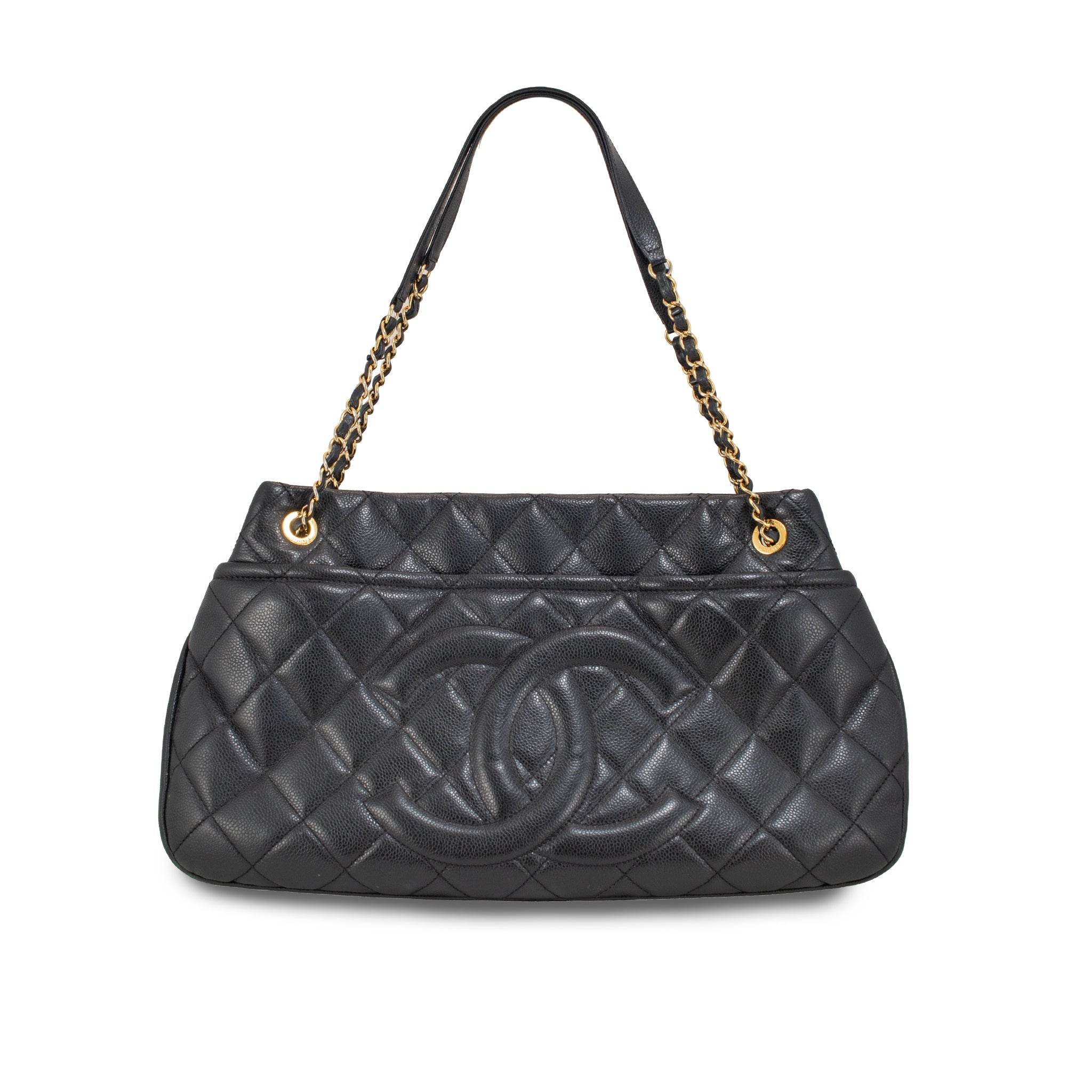 Chanel Timeless Soft Shopper XL Tote Caviar Leather Black Gold-Tone Hardwear Bag