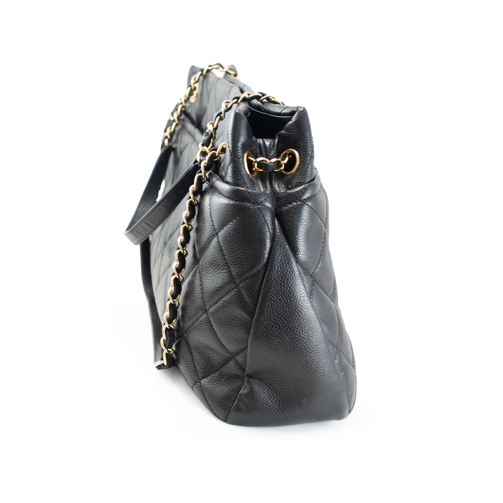 Chanel Timeless Soft Shopper XL Tote Caviar Leather Black Gold-Tone Hardwear Bag