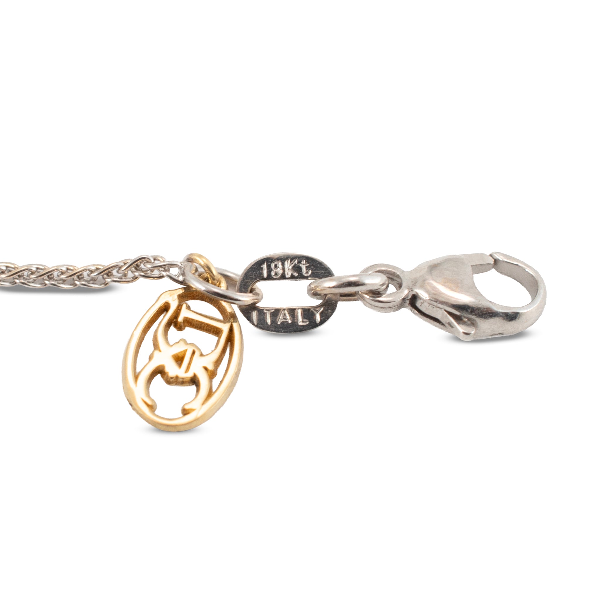 Ladies 18K White and Yellow Gold 0.72ct Round Diamond Solitaire Pendant Necklace