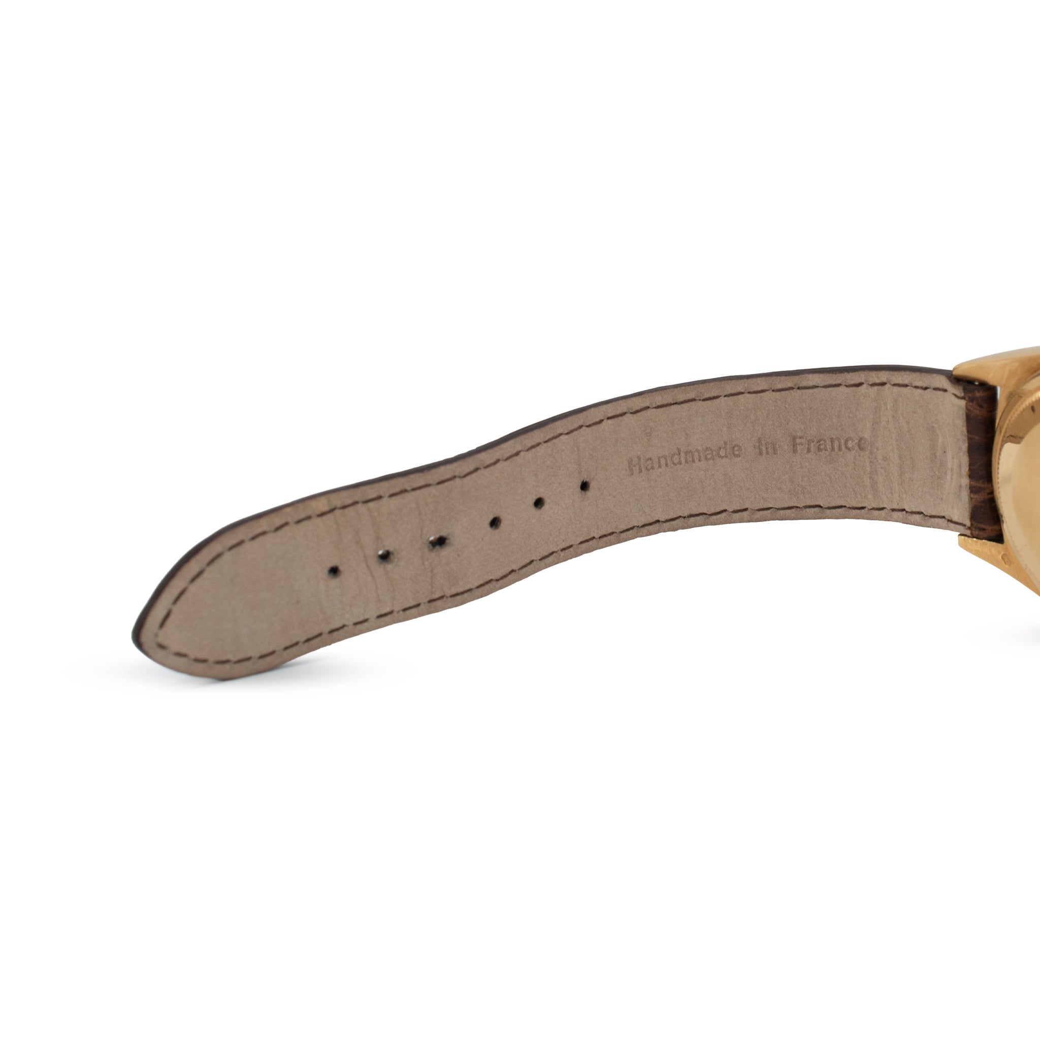 Vintage Rolex Day Date 36MM 18038 Spanish Wood Dial Brown Leather 18K Gold Watch