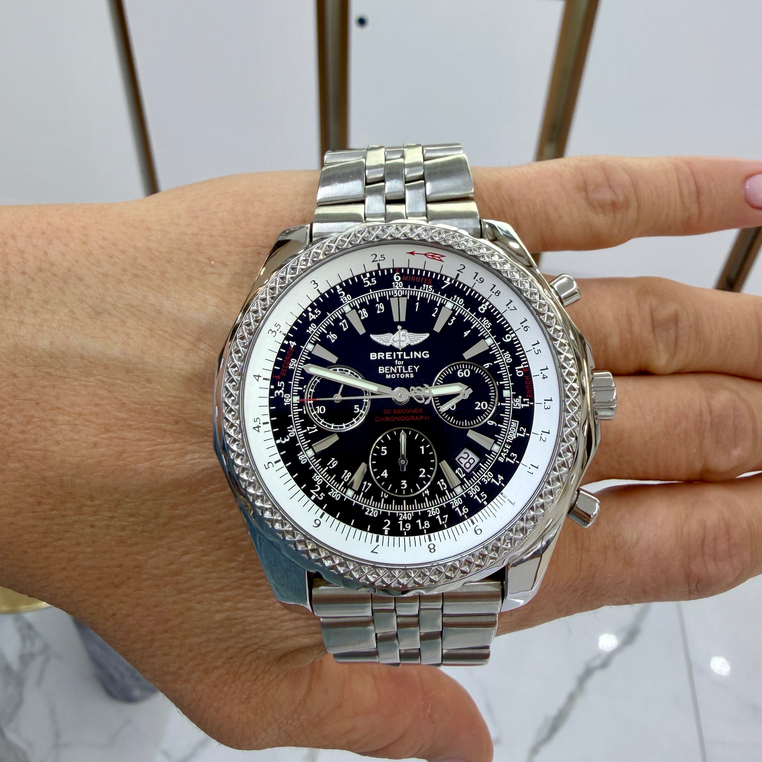 Breitling Bentley Motors 49MM A25362 Chronograph Black Stainless Steel Watch