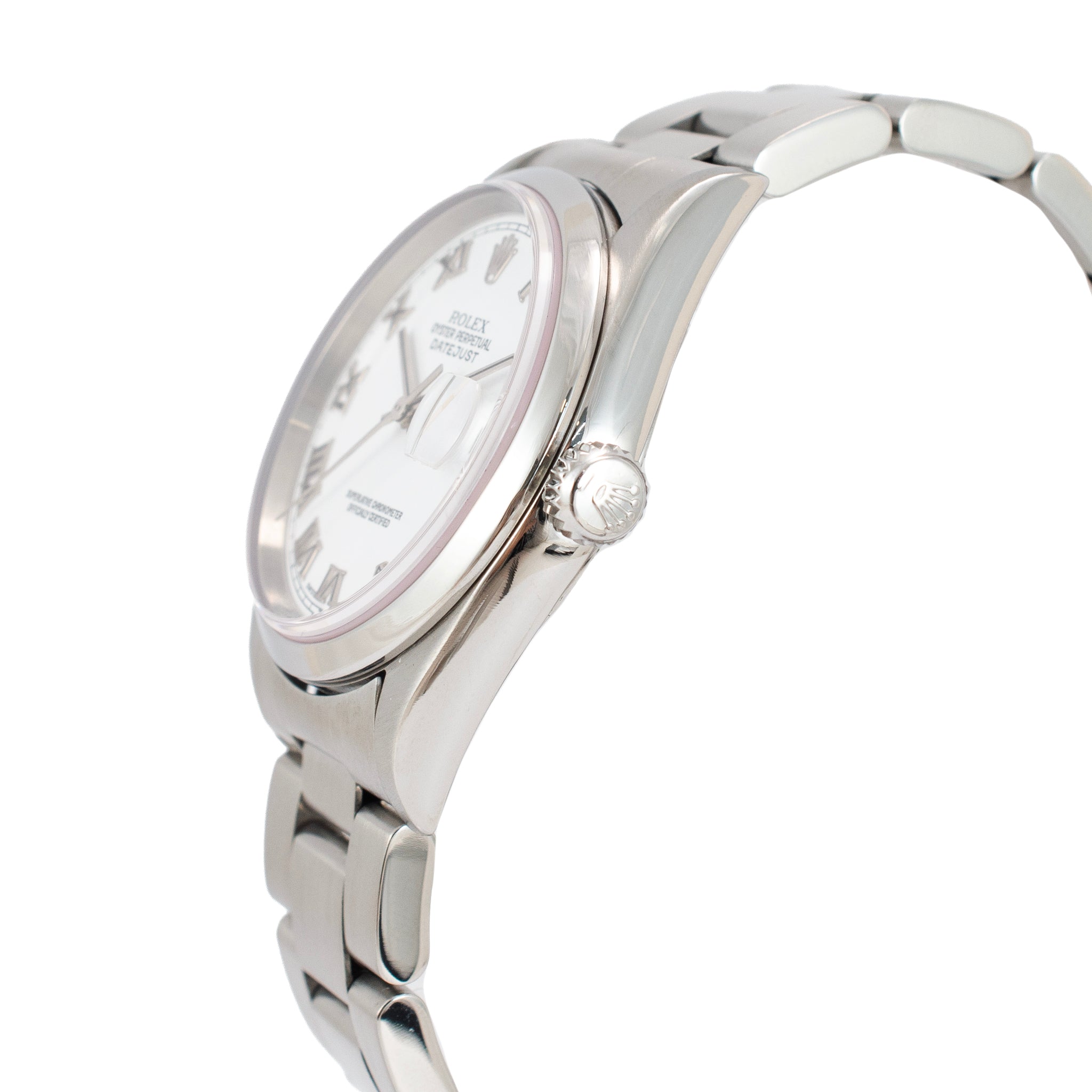 Rolex Datejust 36MM 16200 White Roman Dial Oyster Stainless Steel Watch