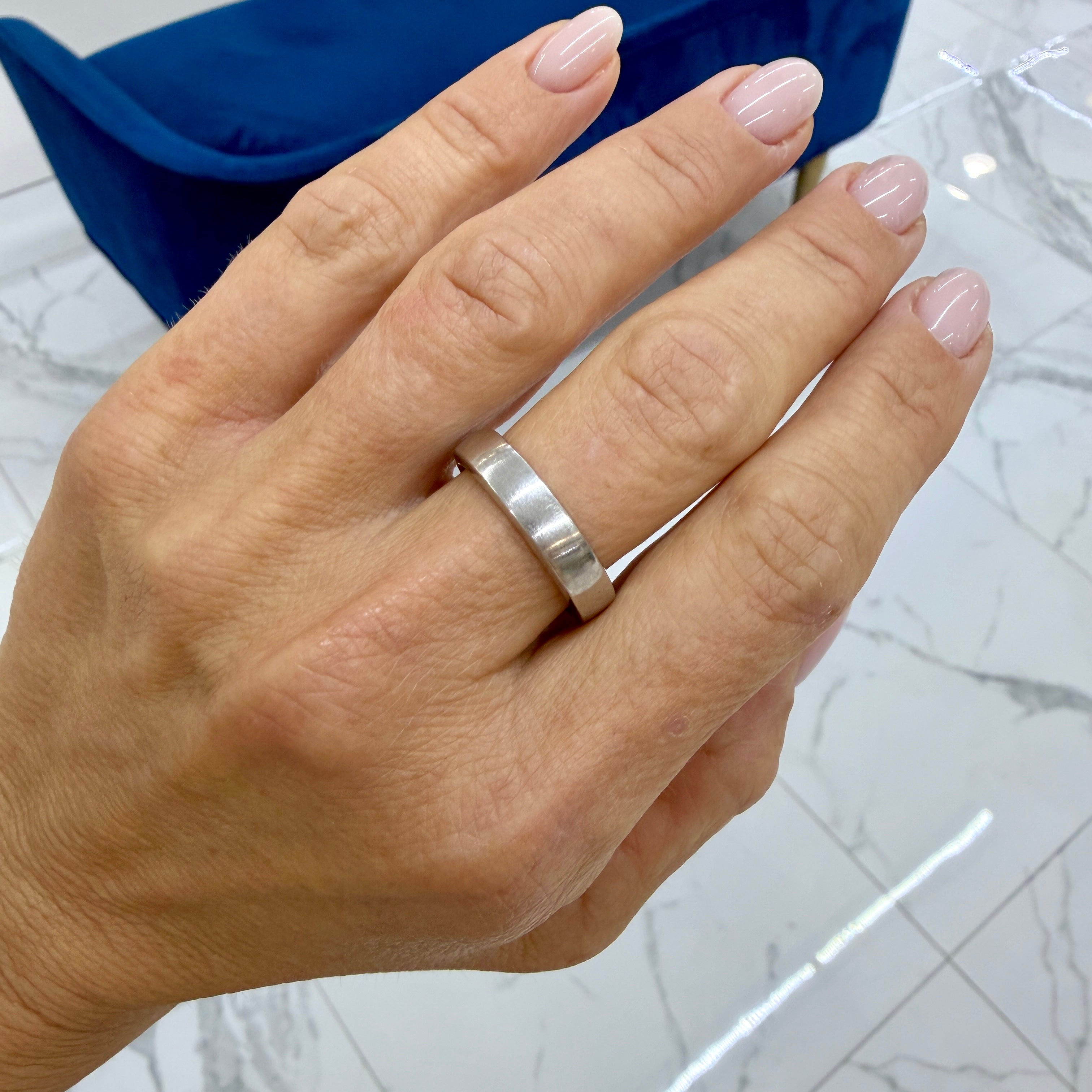 Men’s Tiffany & Co. The Charles Tiffany Setting Platinum Satin Finish Band Ring
