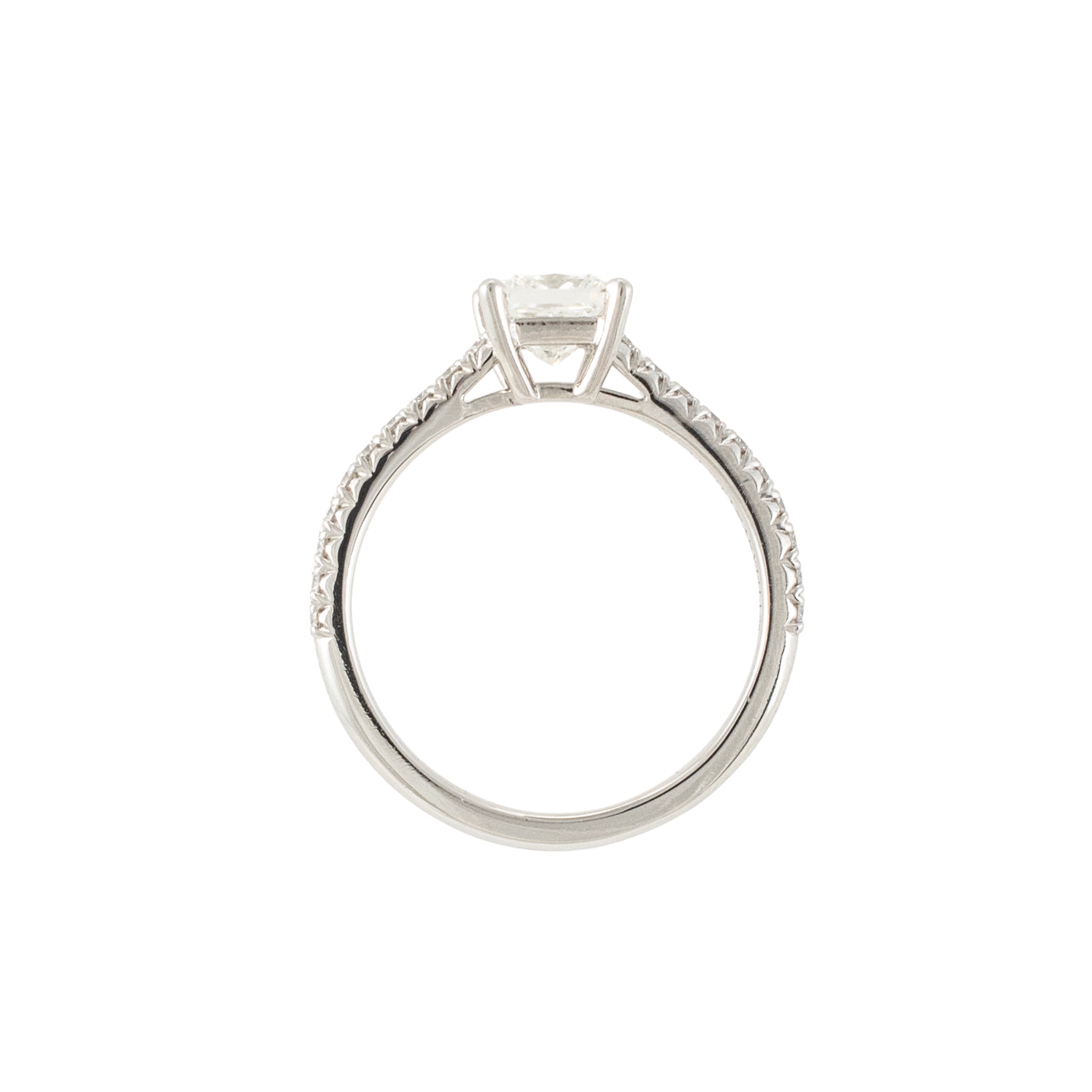 Tiffany & Co. Novo Platinum 0.95ctw Princess Cut Pave Diamond Engagement Ring
