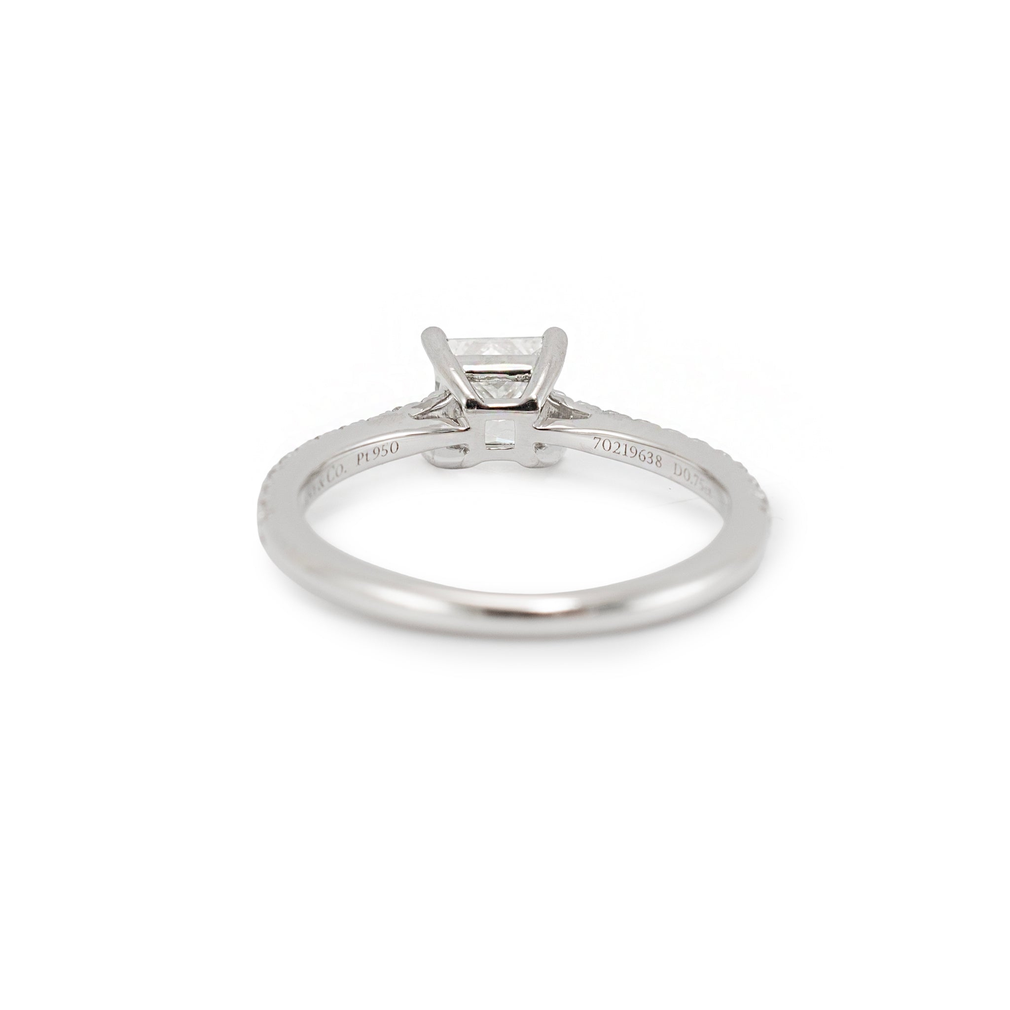 Tiffany & Co. Novo Platinum 0.95ctw Princess Cut Pave Diamond Engagement Ring