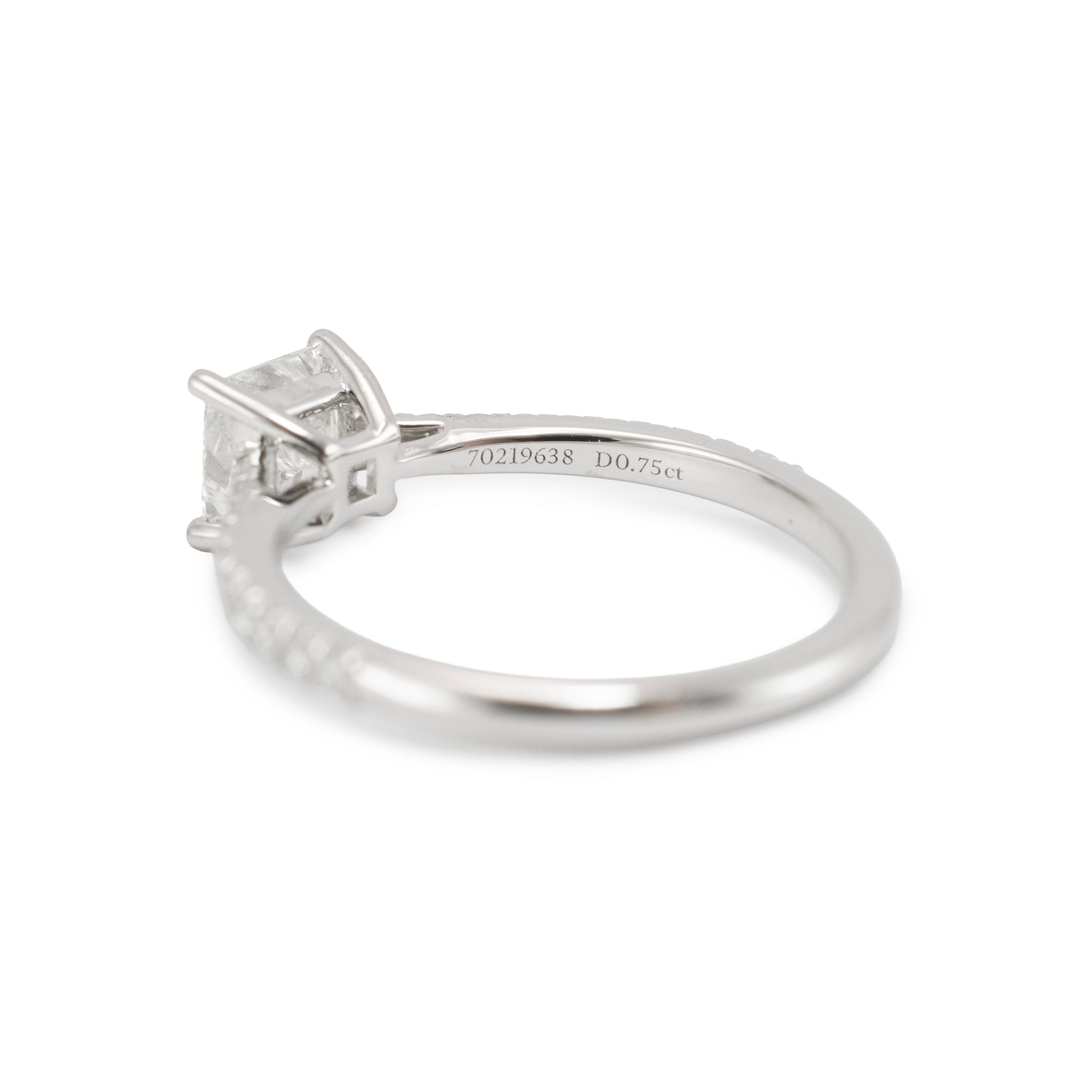 Tiffany & Co. Novo Platinum 0.95ctw Princess Cut Pave Diamond Engagement Ring