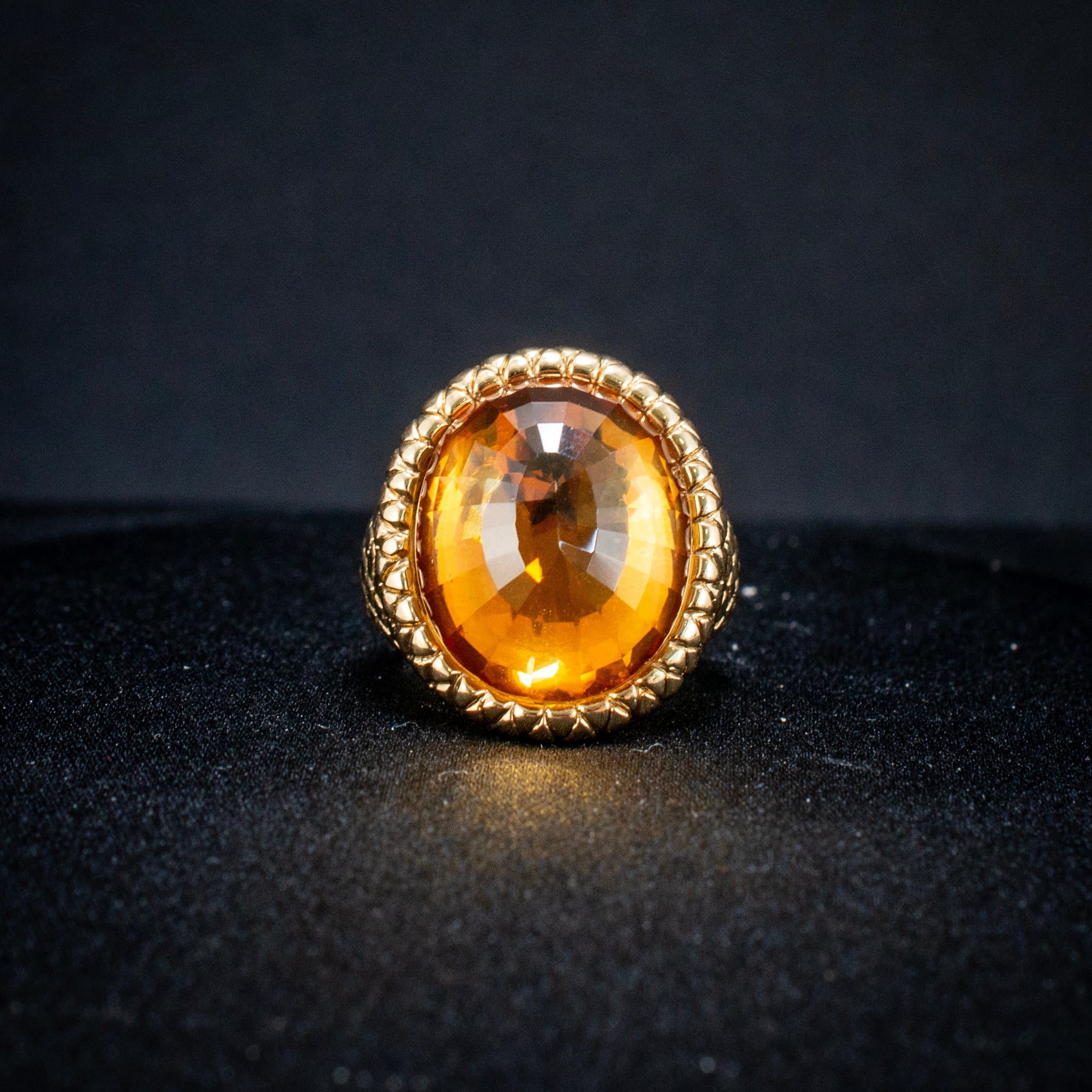 14K Yellow 7.06G Vintage Cocktail Eliad-Jewelry Ring Citrine 5"