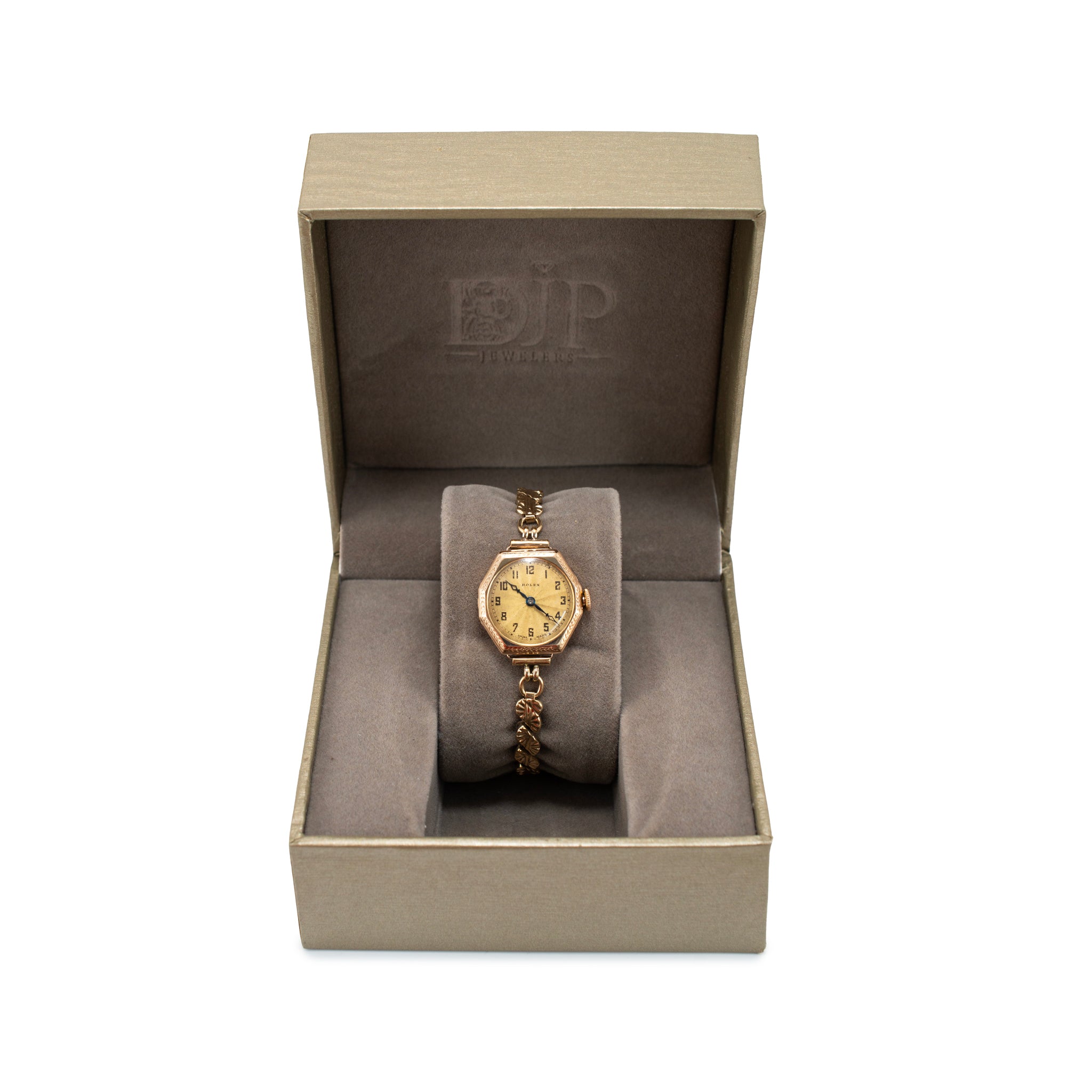 Ladies Antique Art Deco Rolex 9K Gold Telephone Dial Octagonal Vintage Manual Wind Watch