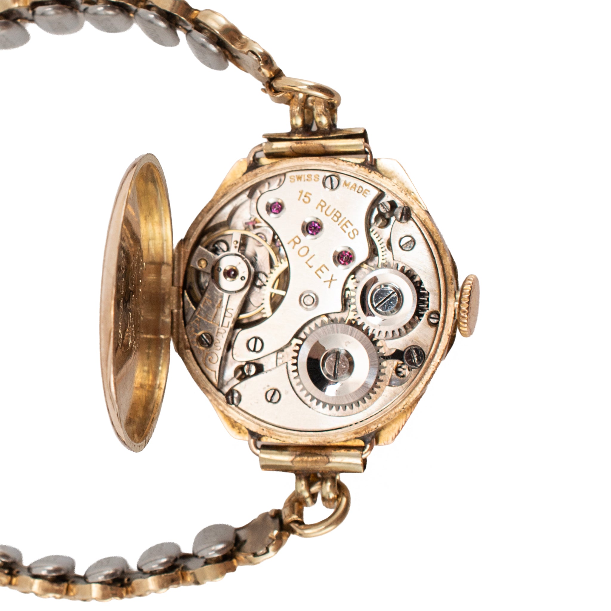 Ladies Antique Art Deco Rolex 9K Gold Telephone Dial Octagonal Vintage Manual Wind Watch