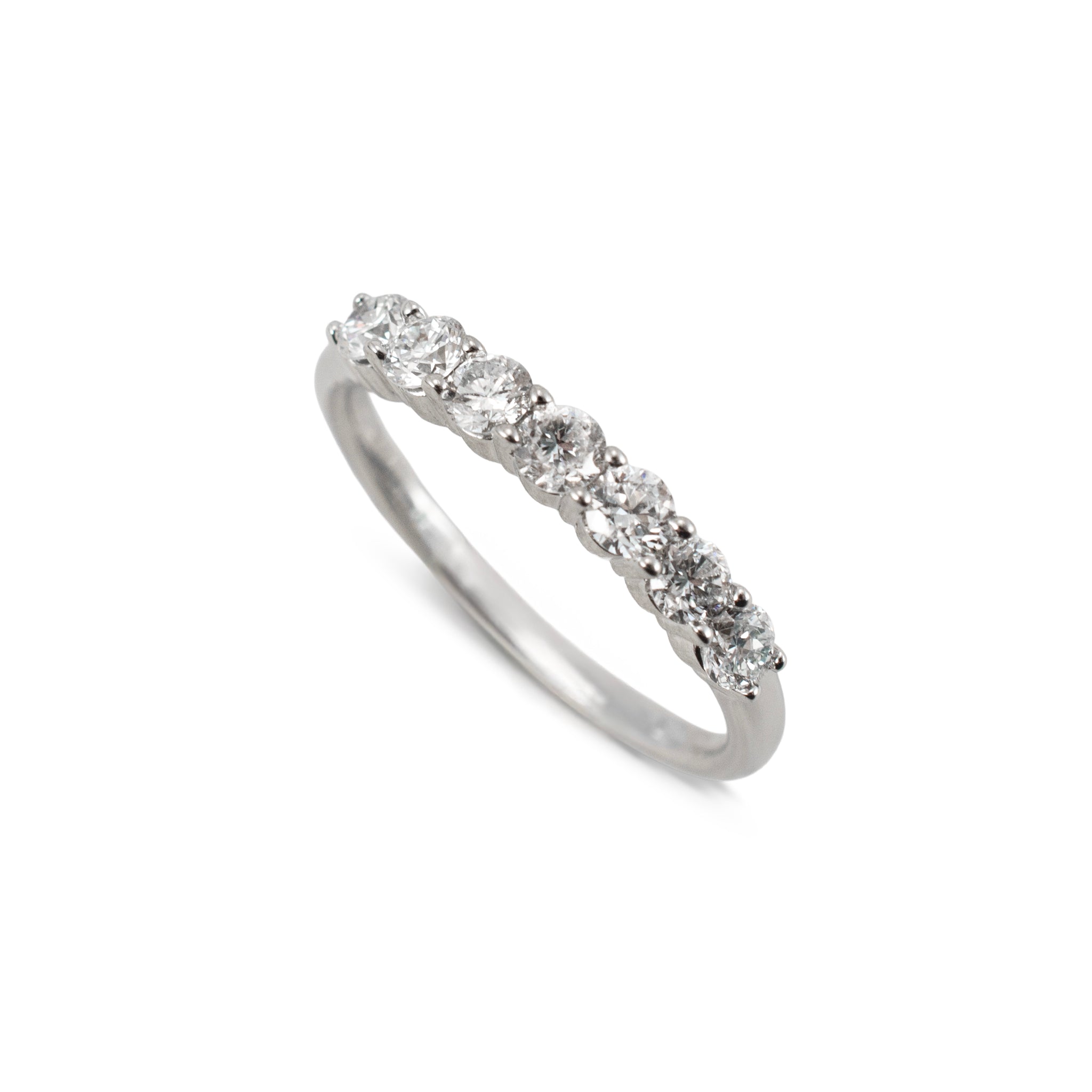 14K White Gold Seven Across Half Eternity 0.45ct Lab Grown Diamond Wedding Band